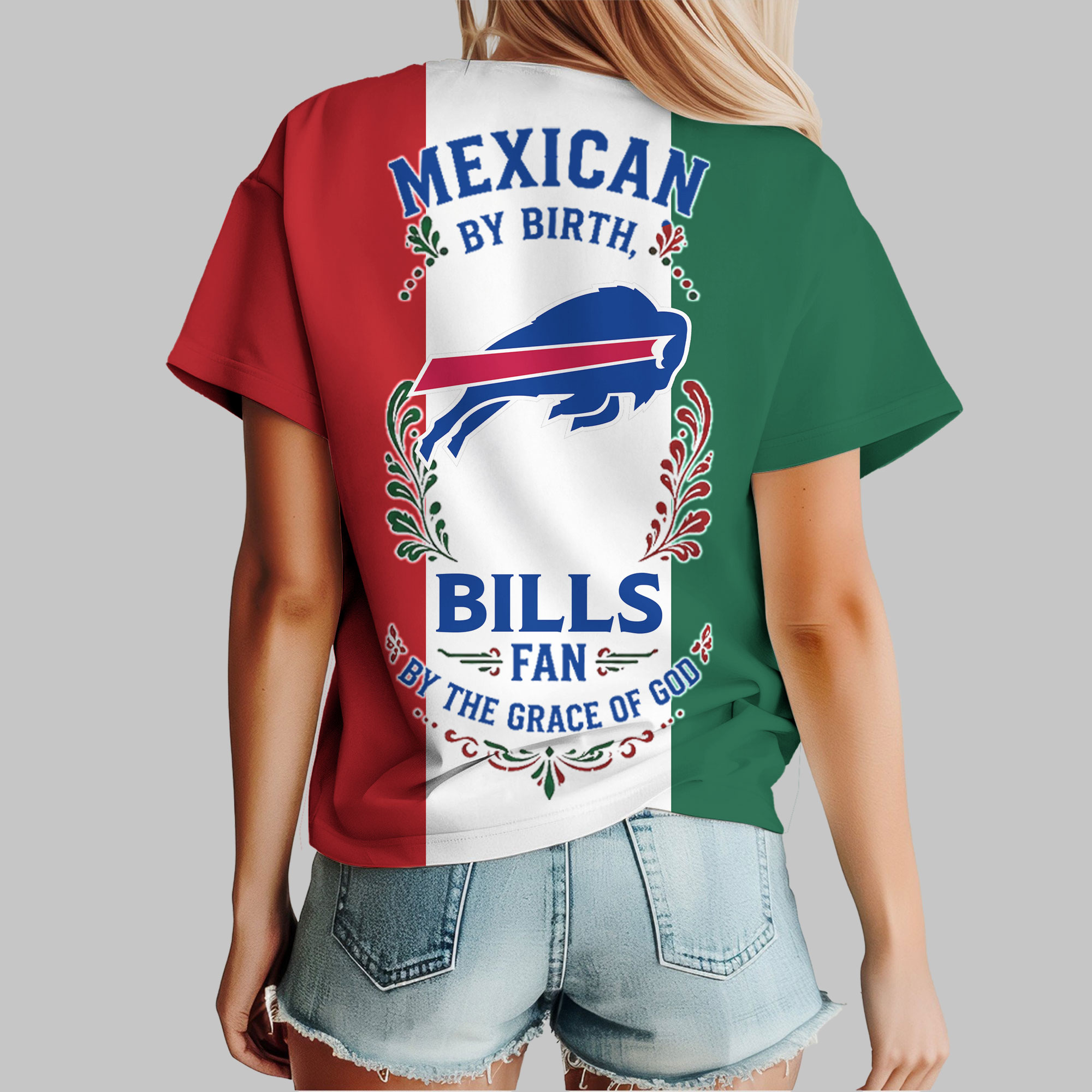 Buffalo Bills x Premium NFL Mexican By Birth Women Shirt TTH030603 - Image 3
