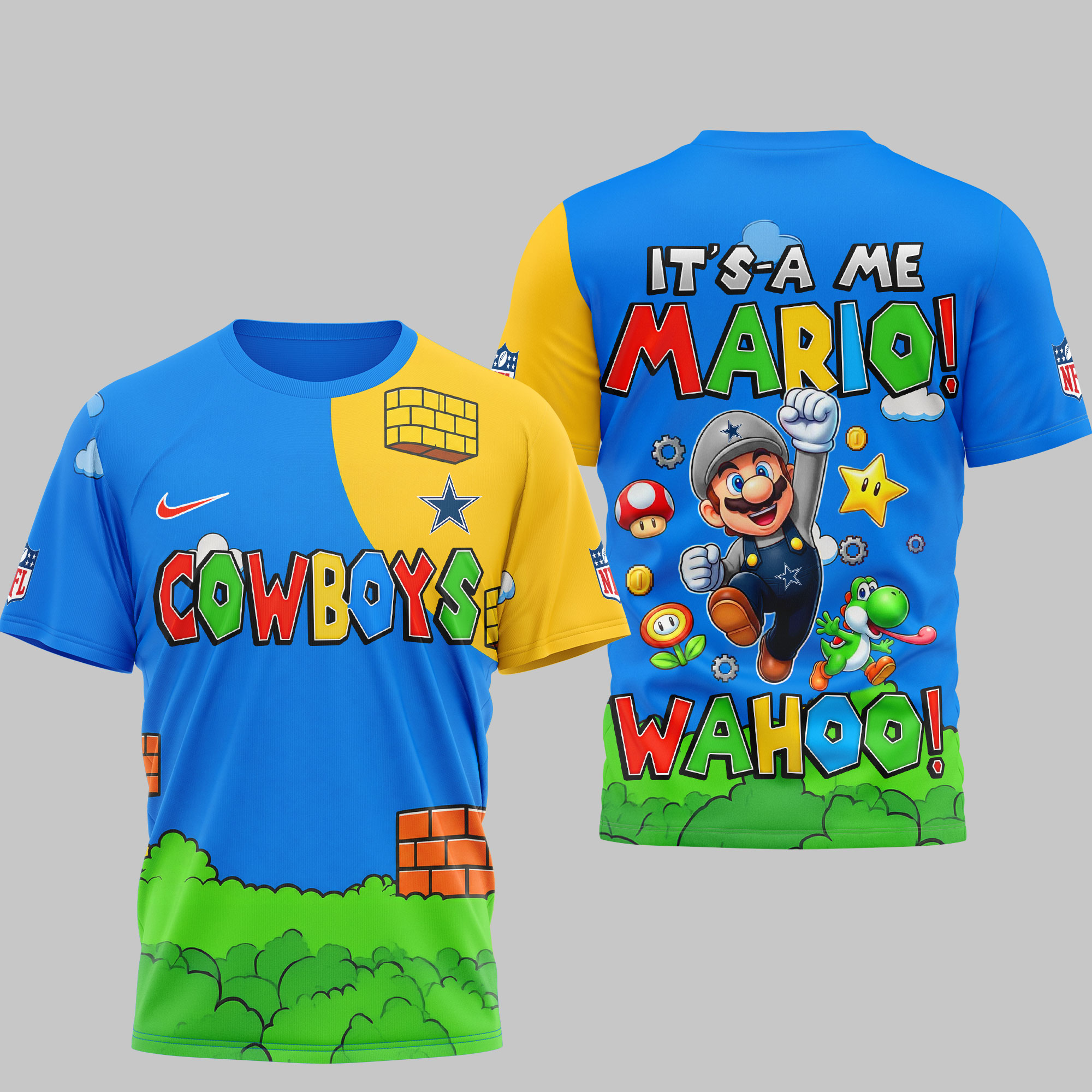 Dallas Cowboys x Premium NFL Its a Me Mario 3D Shirt TTH030602