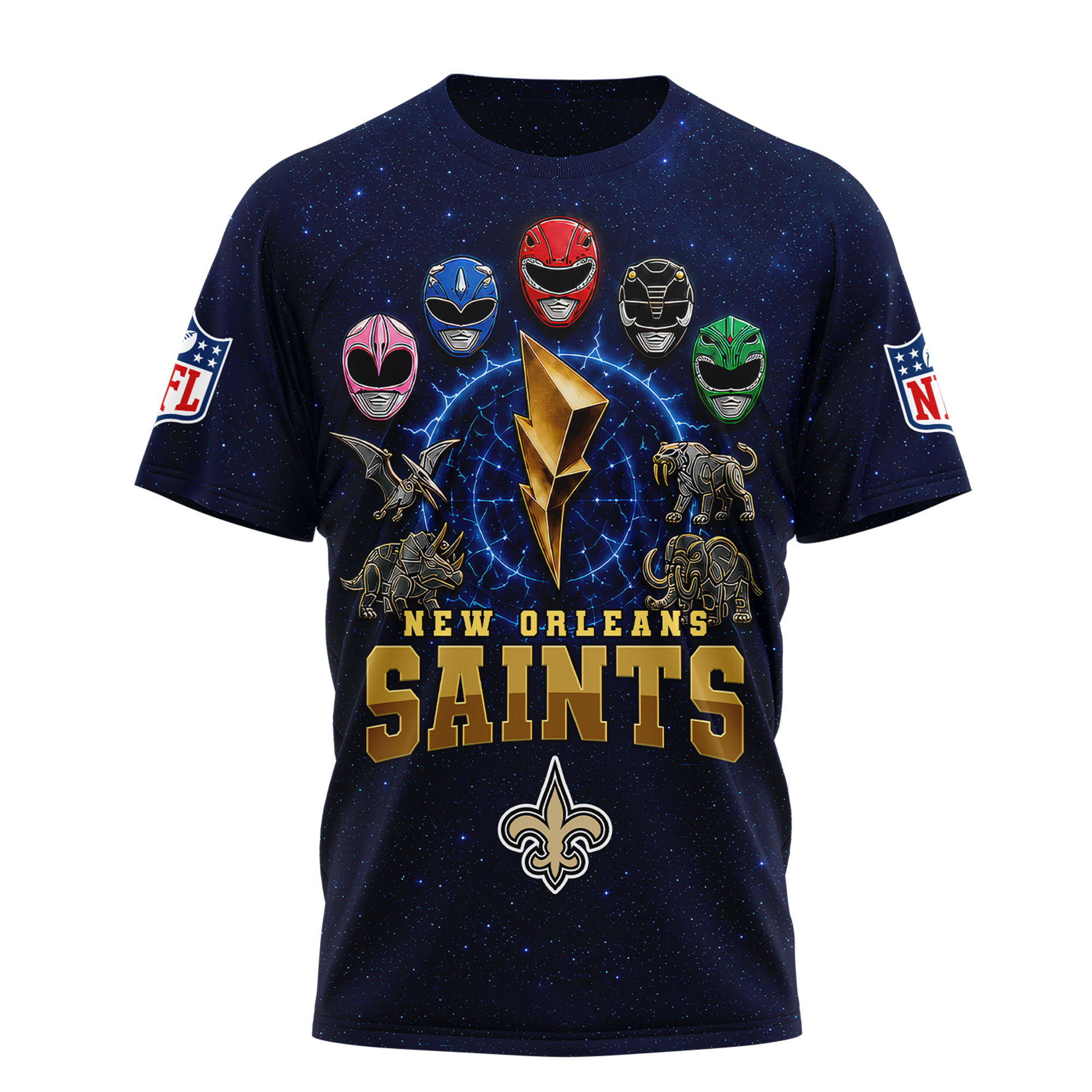 New Orleans Saints x Premium NFL Go Go Rangers 3D Shirt TTH030601 - Image 2
