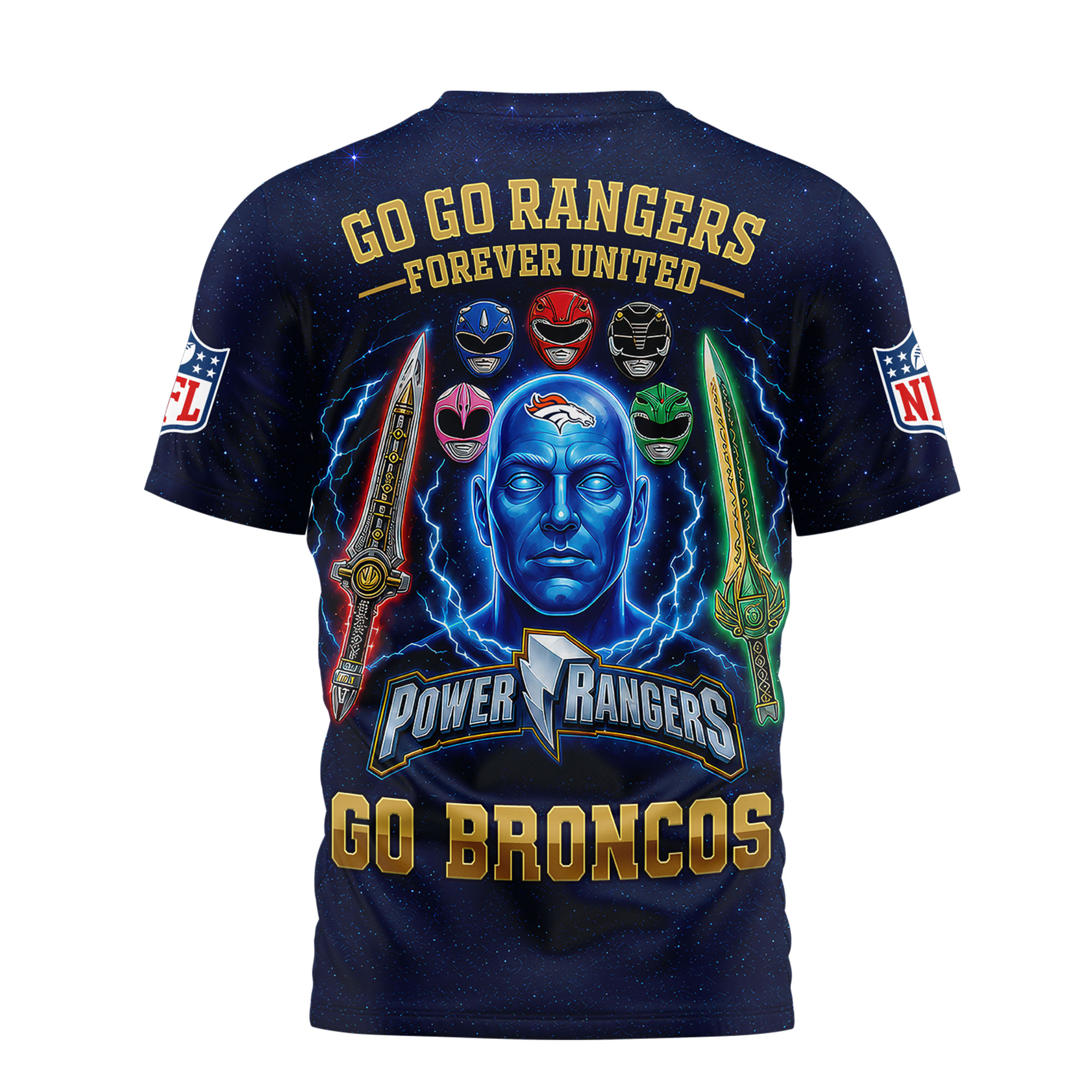 Denver Broncos x Premium NFL Go Go Rangers 3D Shirt TTH030601 - Image 3
