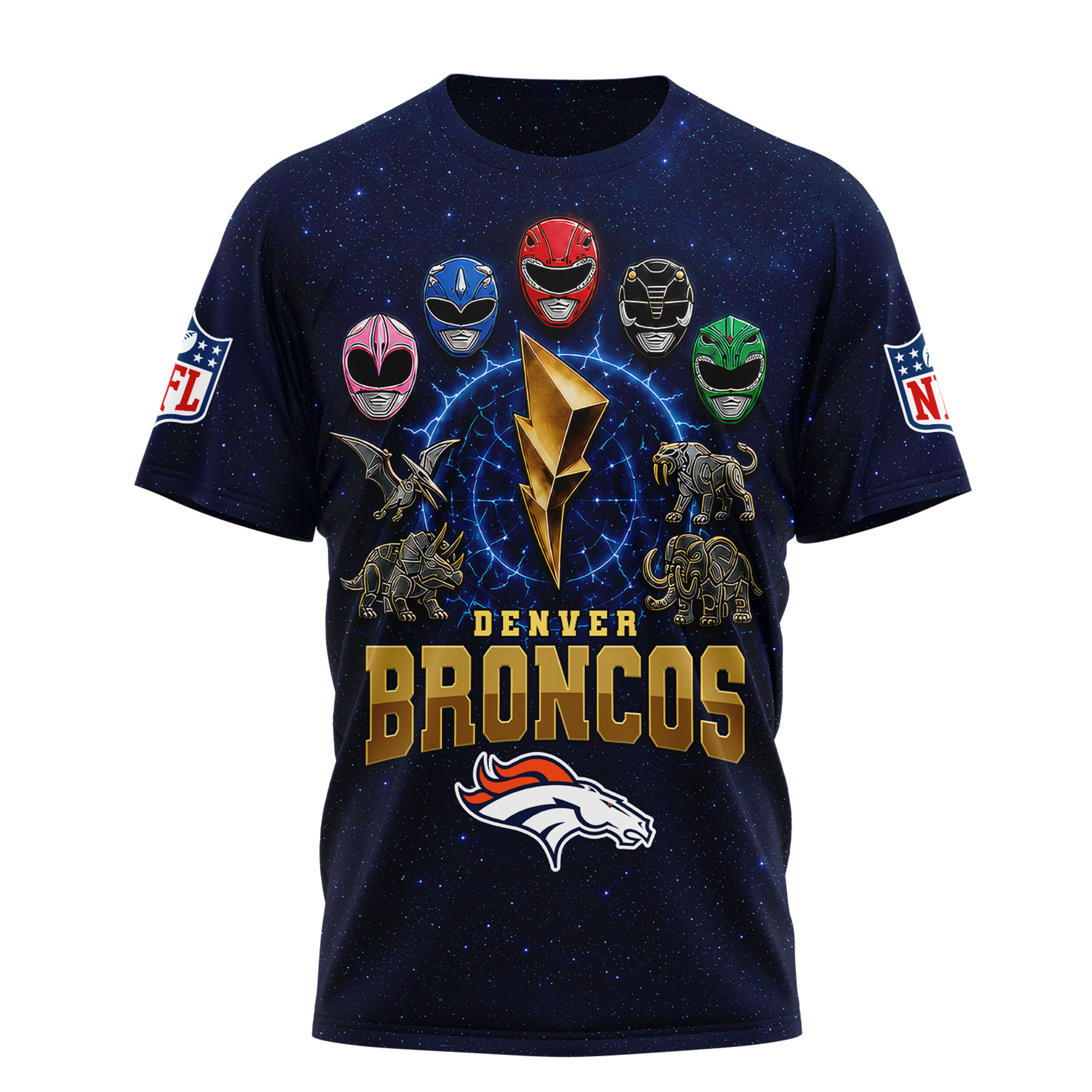 Denver Broncos x Premium NFL Go Go Rangers 3D Shirt TTH030601 - Image 2