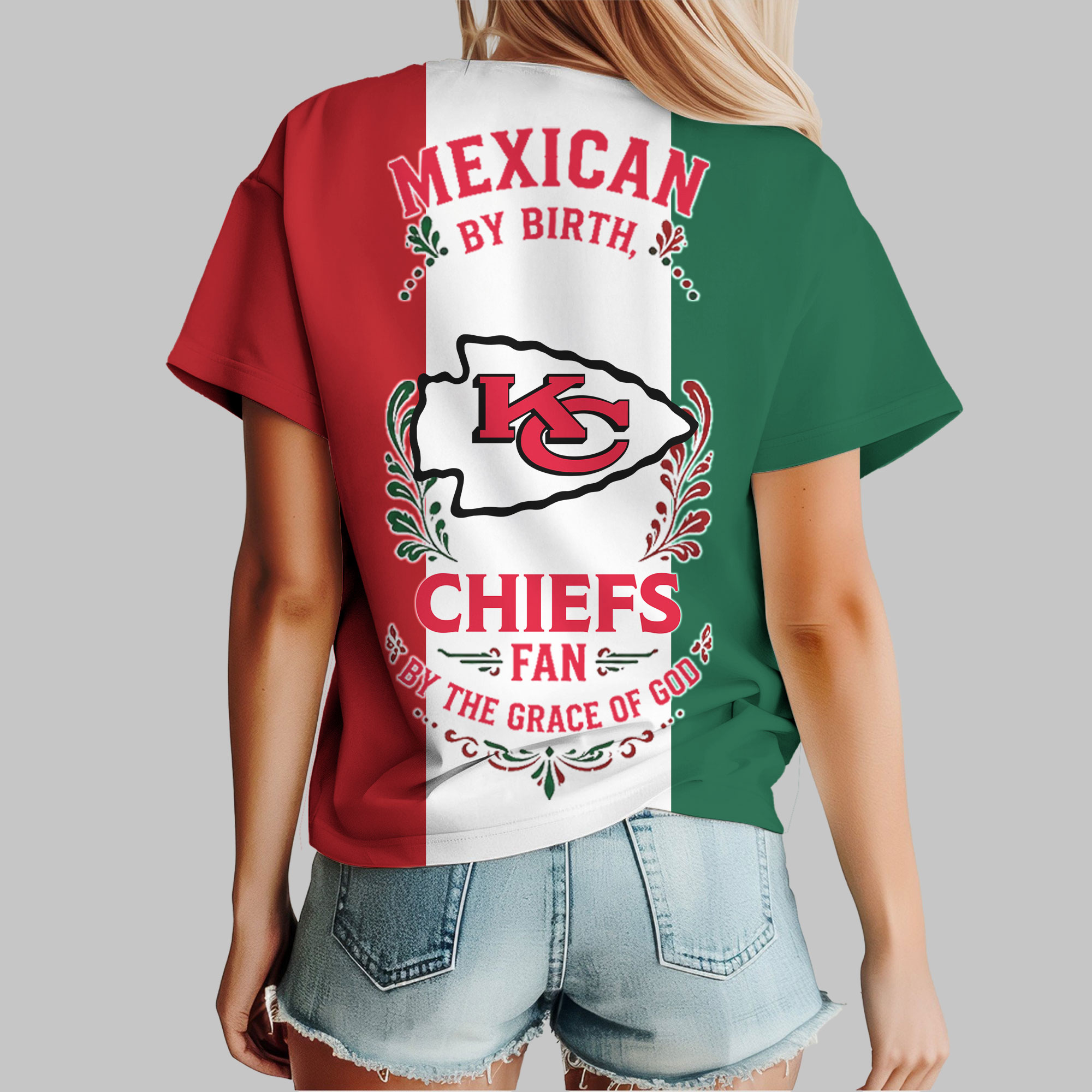 Kansas City Chiefs x Premium NFL Mexican By Birth Women Shirt TTH030603 - Image 3
