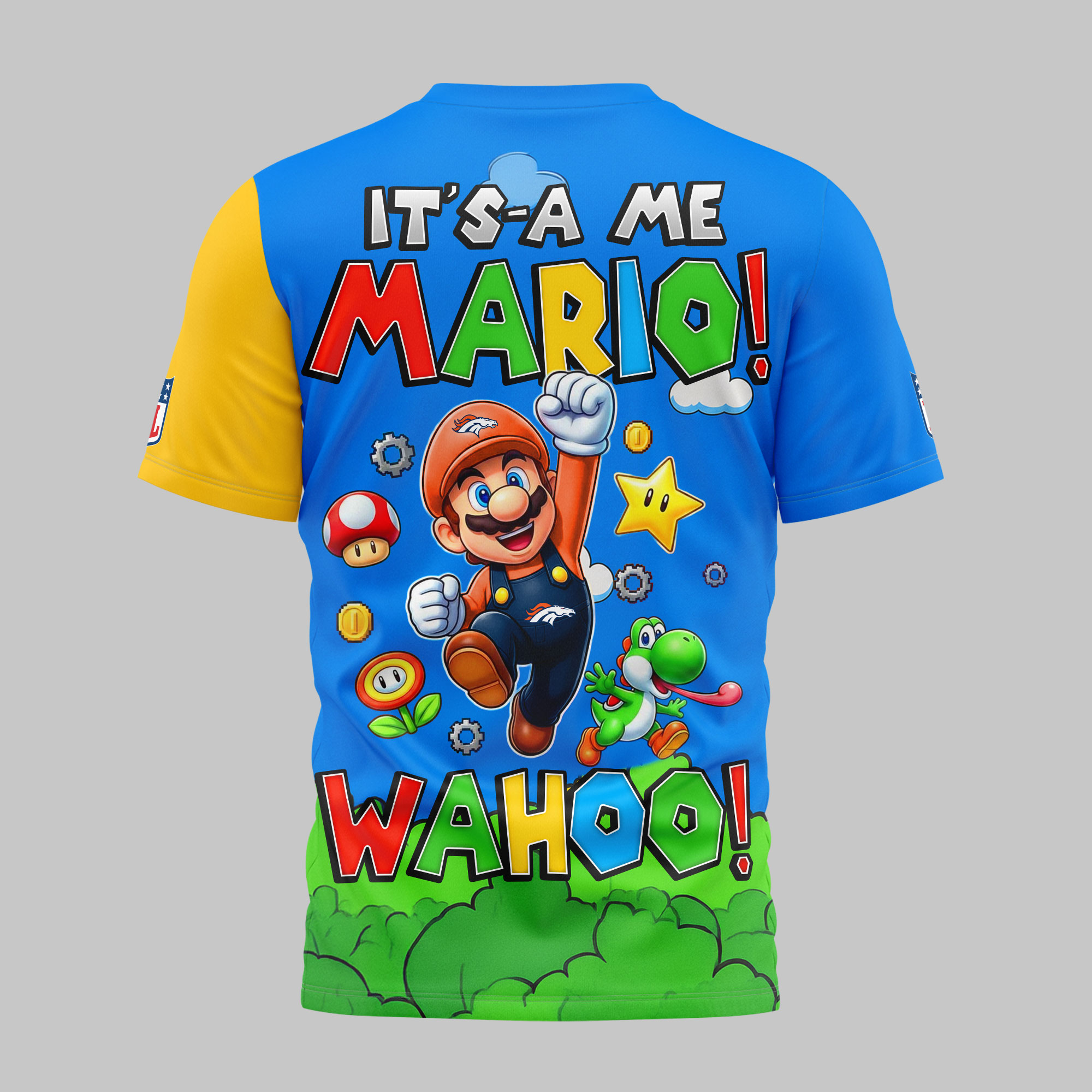 Denver Broncos x Premium NFL Its a Me Mario 3D Shirt TTH030602 - Image 2