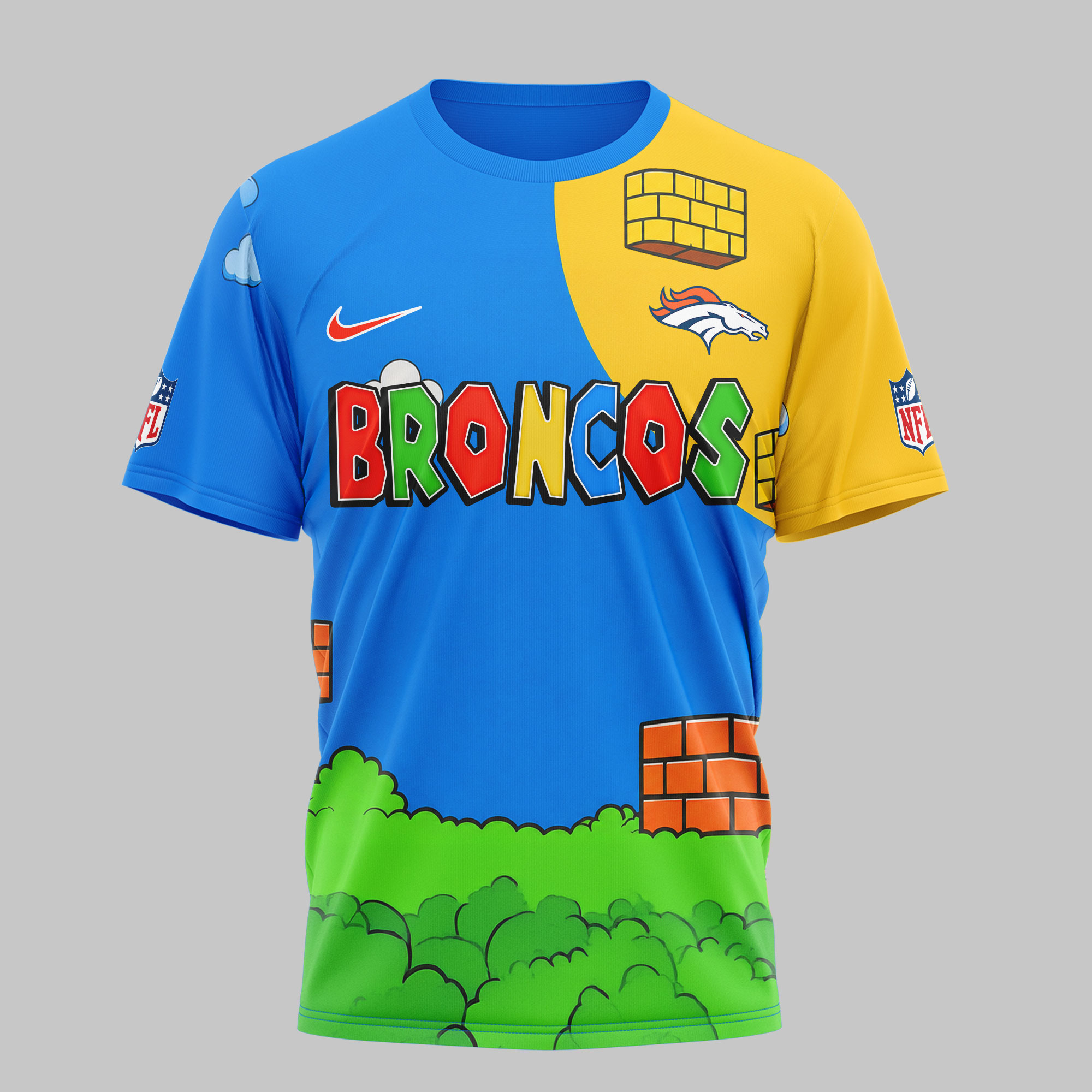 Denver Broncos x Premium NFL Its a Me Mario 3D Shirt TTH030602 - Image 3