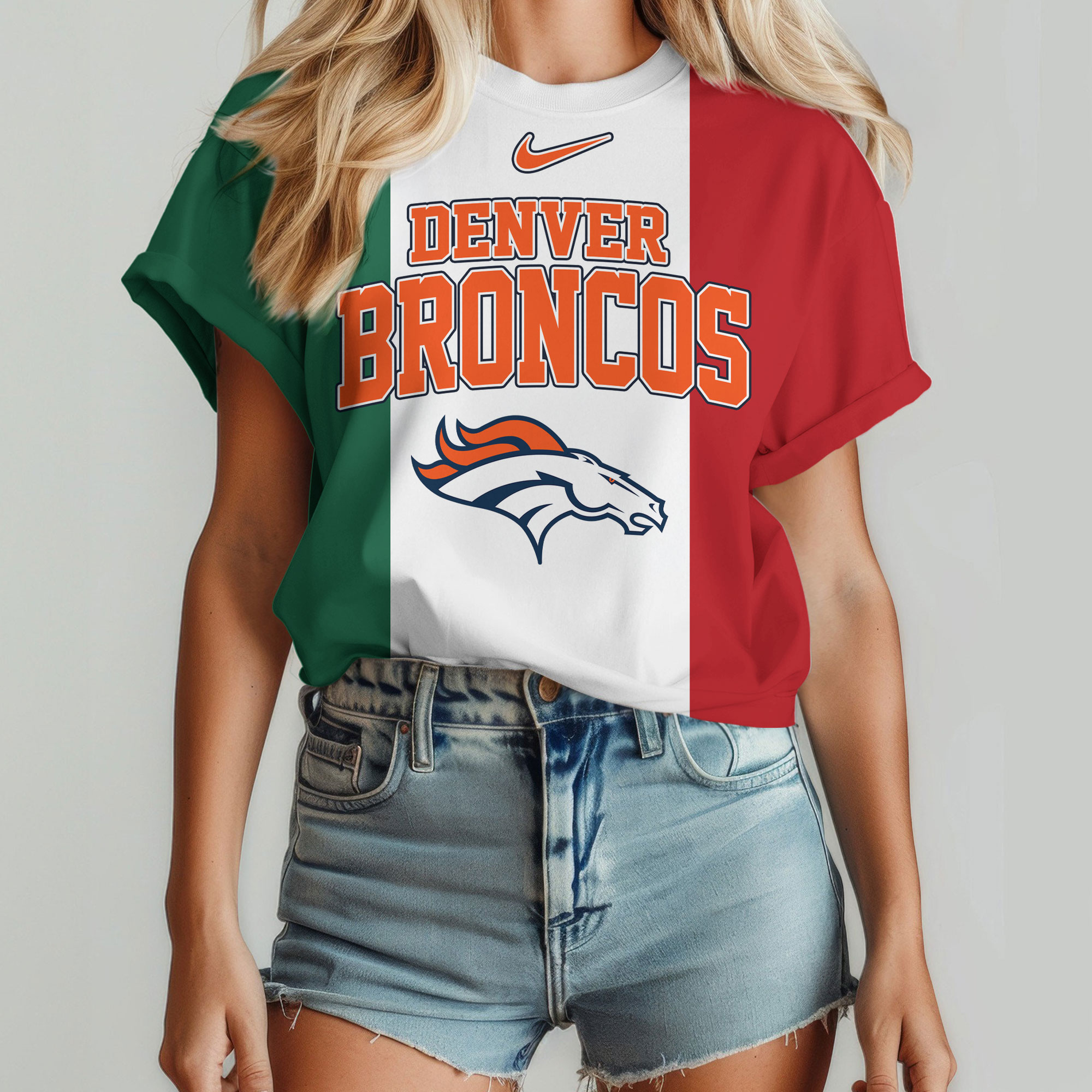 Denver Broncos x Premium NFL Mexican By Birth Women Shirt TTH030603 - Image 2