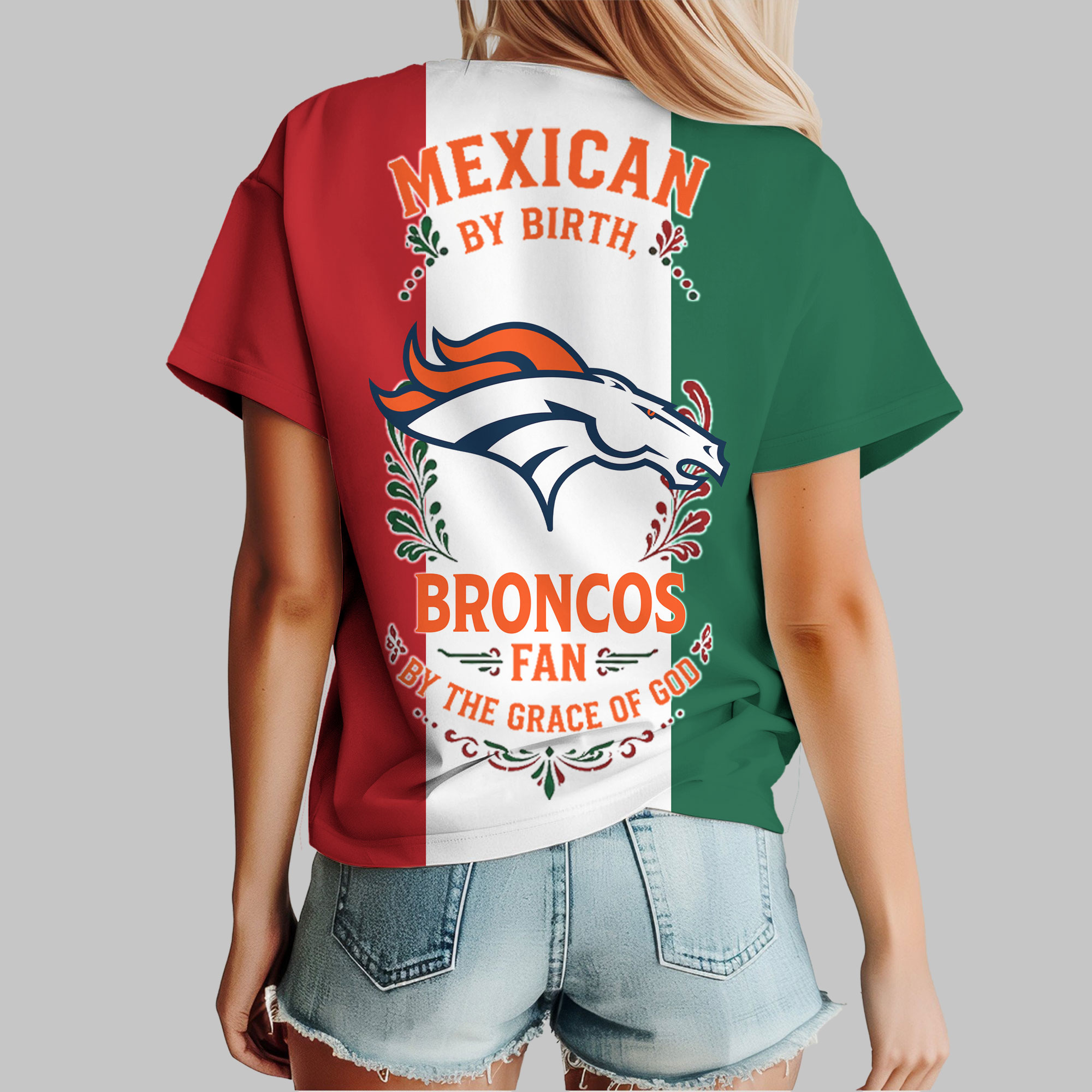Denver Broncos x Premium NFL Mexican By Birth Women Shirt TTH030603 - Image 3