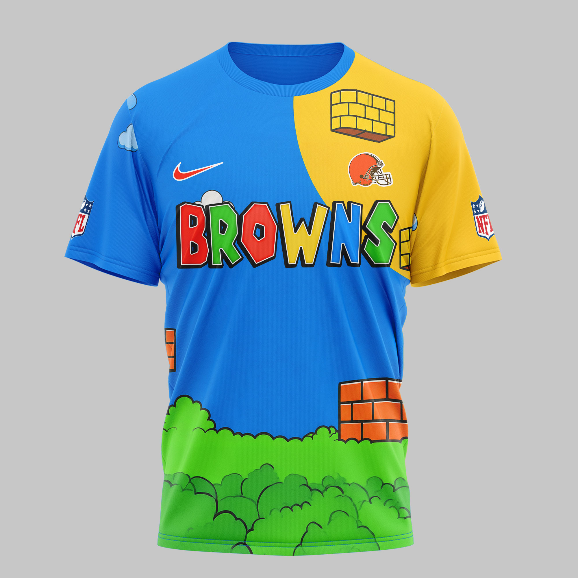 Cleveland Browns x Premium NFL Its a Me Mario 3D Shirt TTH030602 - Image 3