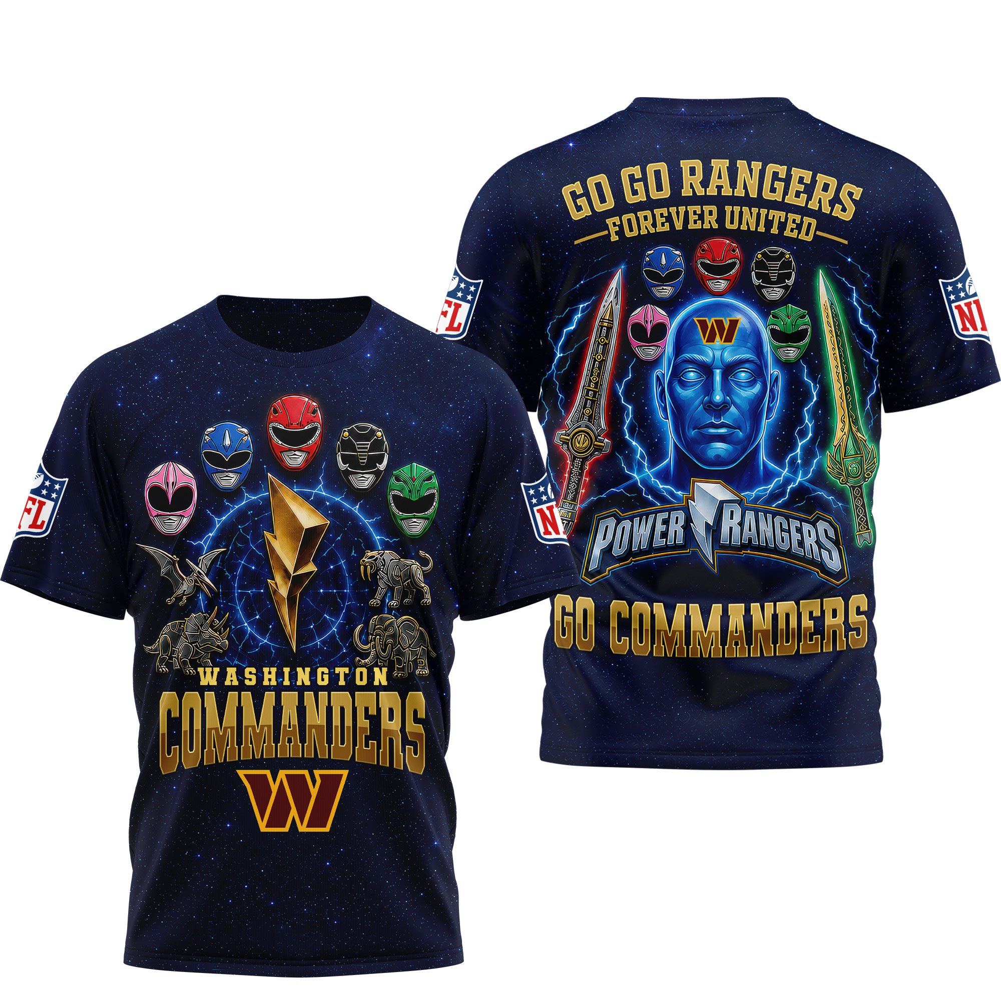 Washington Commanders x Premium NFL Go Go Rangers 3D Shirt TTH030601