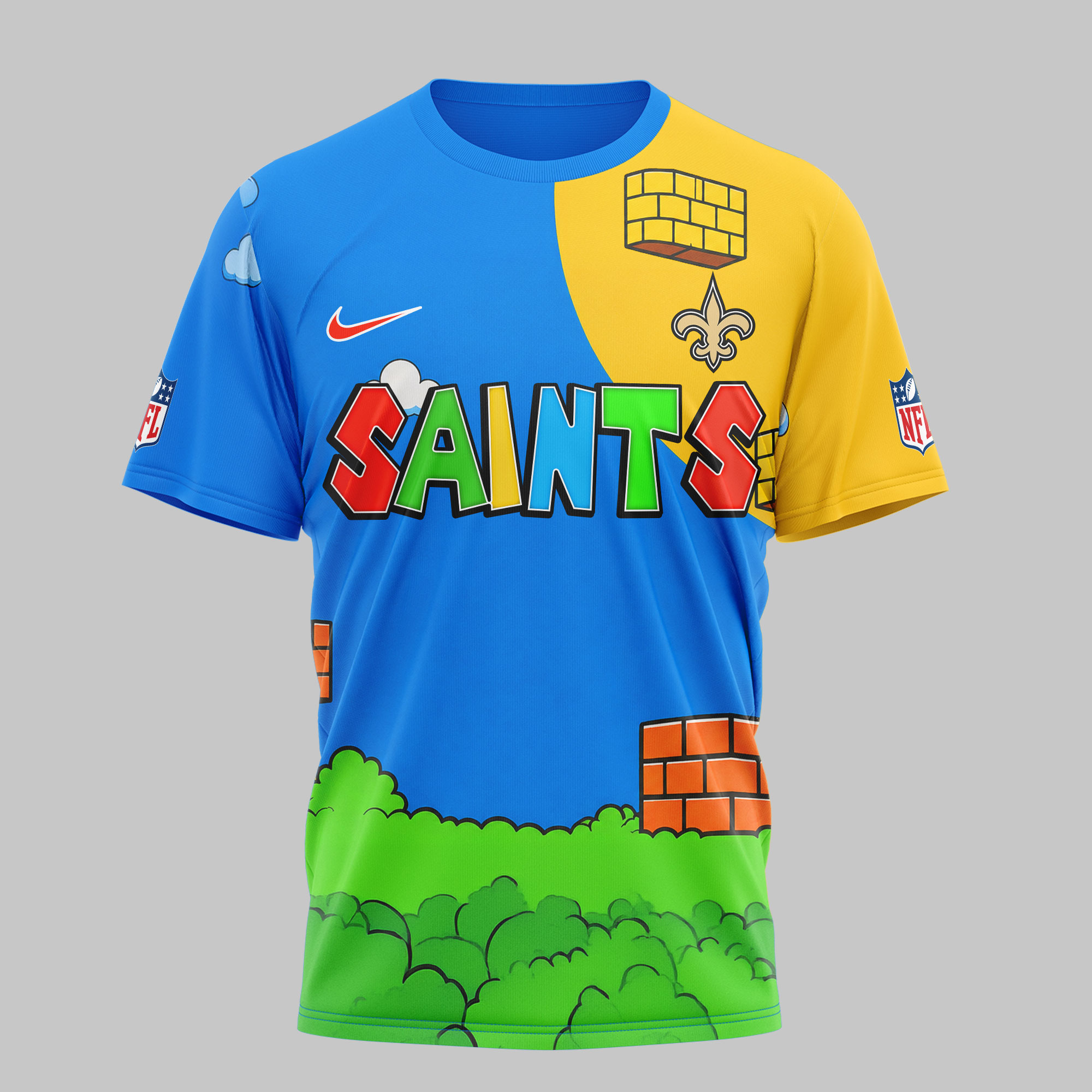 New Orleans Saints x Premium NFL Its a Me Mario 3D Shirt TTH030602 - Image 3
