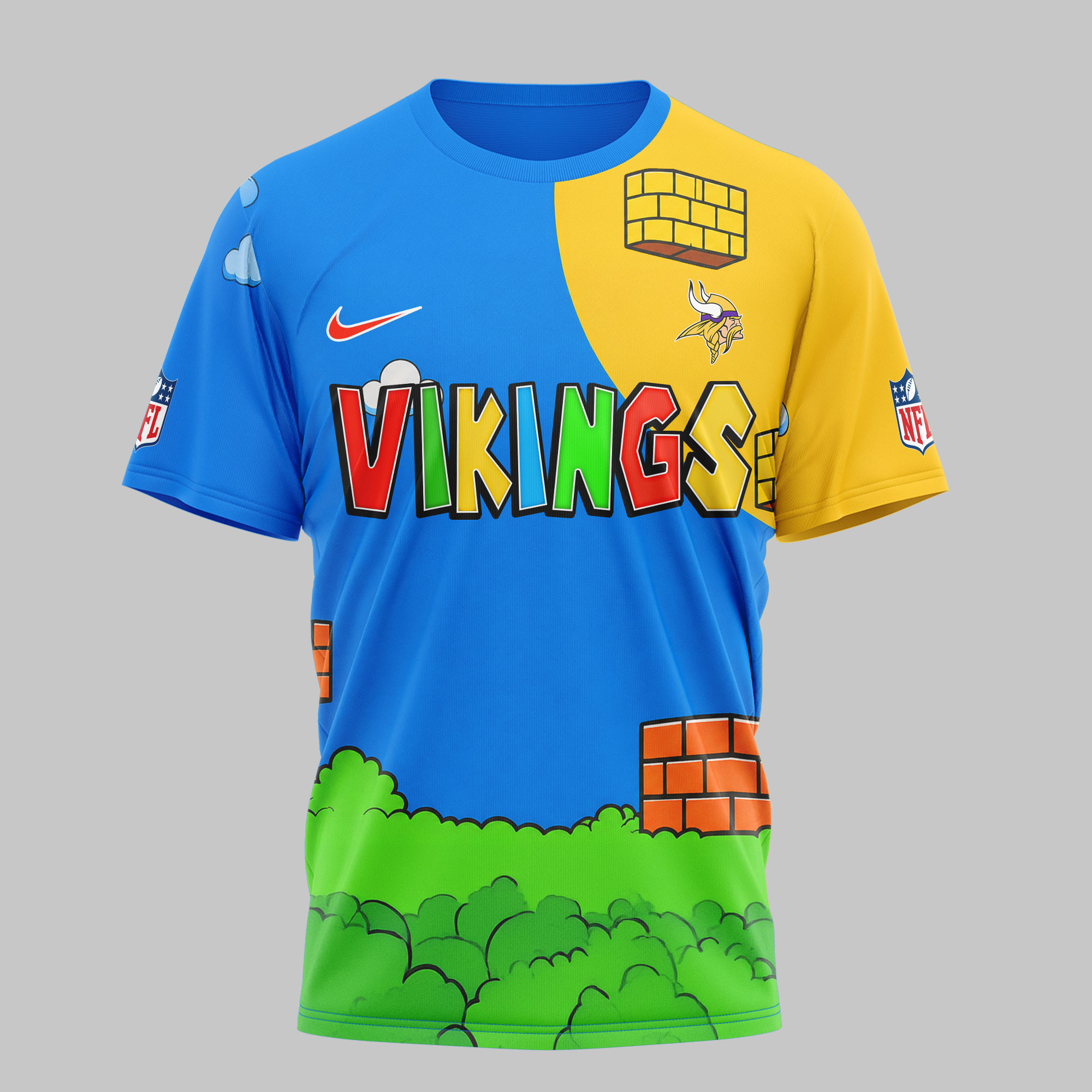 Minnesota Vikings x Premium NFL Its a Me Mario 3D Shirt TTH030602 - Image 3