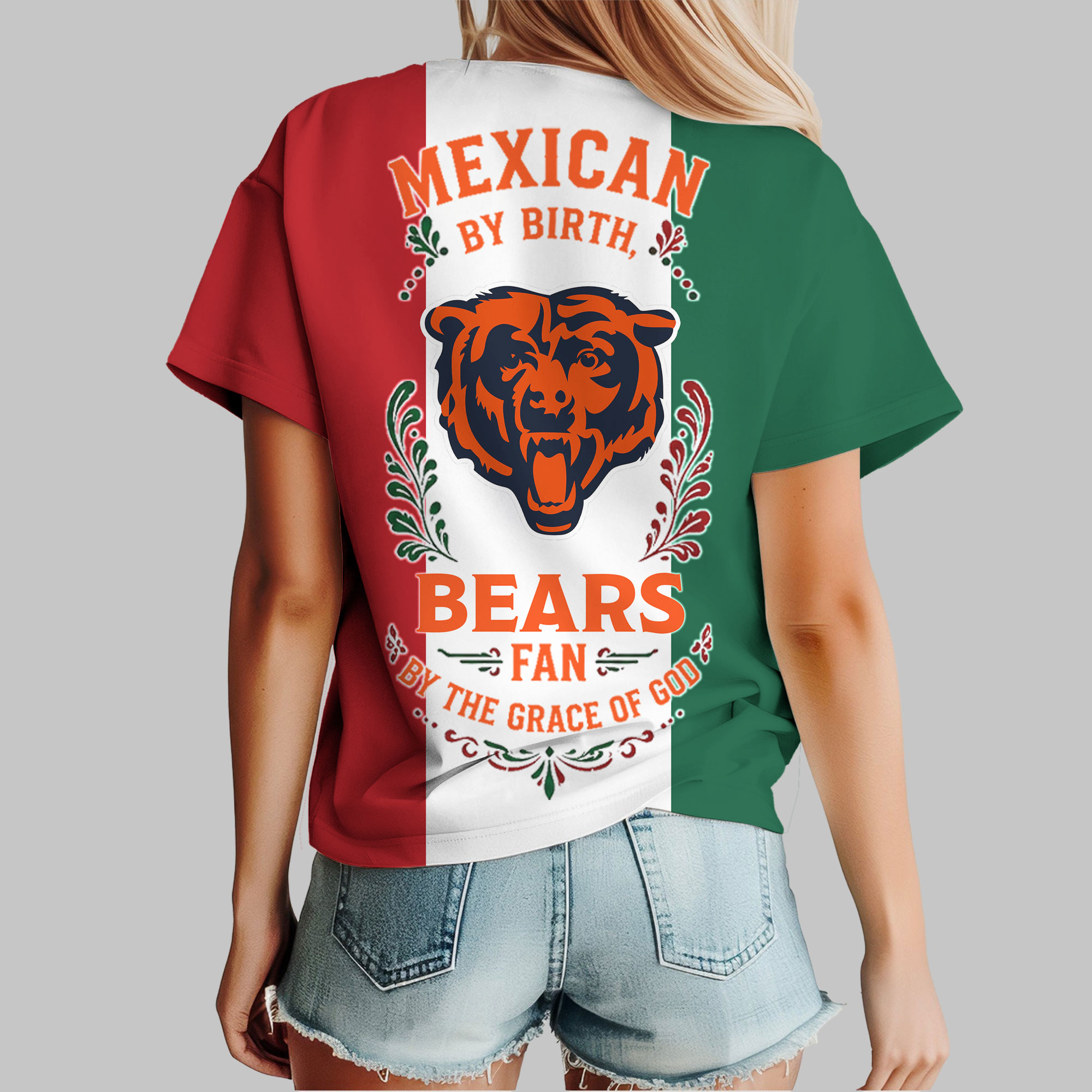 Chicago Bears x Premium NFL Mexican By Birth Women Shirt TTH030603 - Image 3