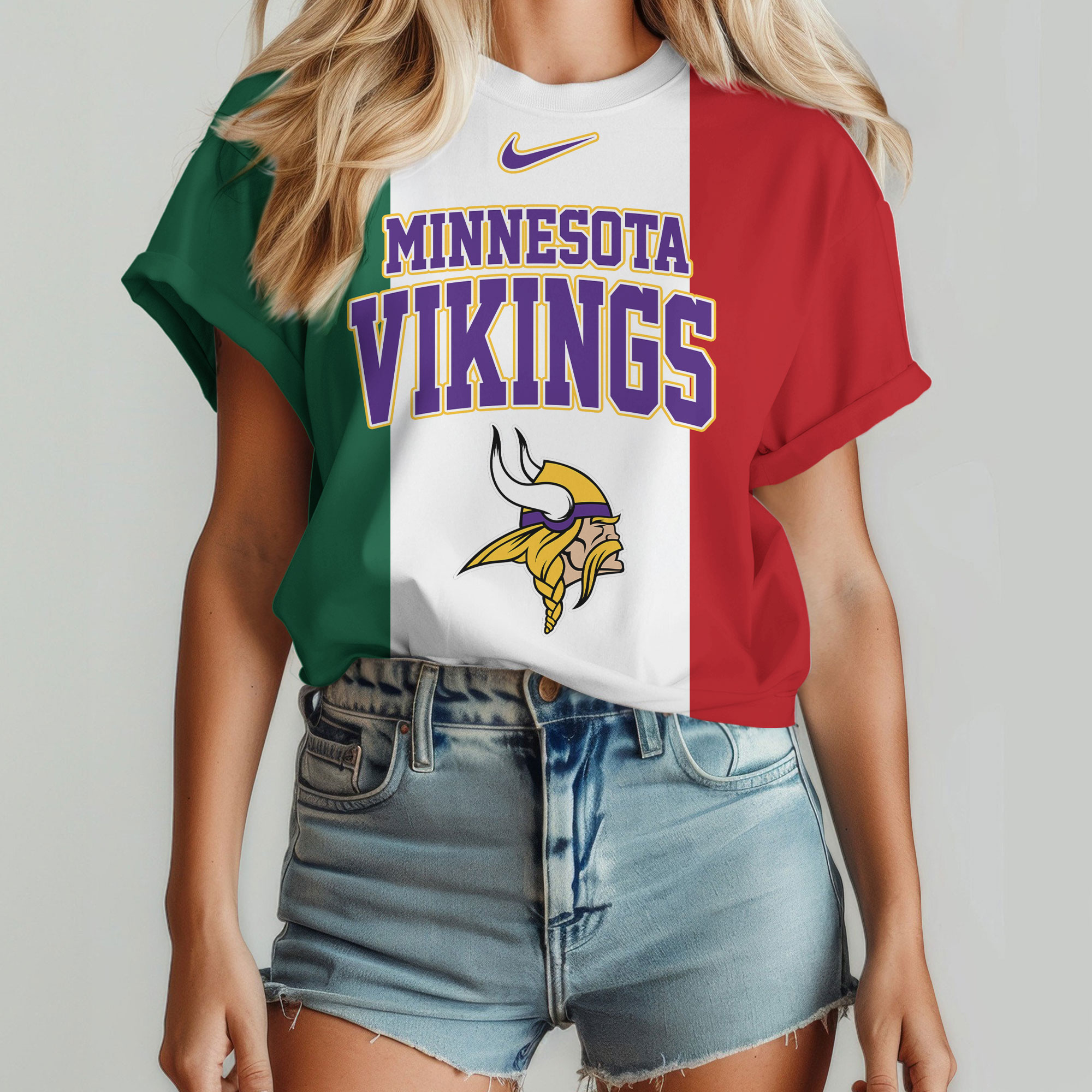 Minnesota Vikings x Premium NFL Mexican By Birth Women Shirt TTH030603 - Image 2