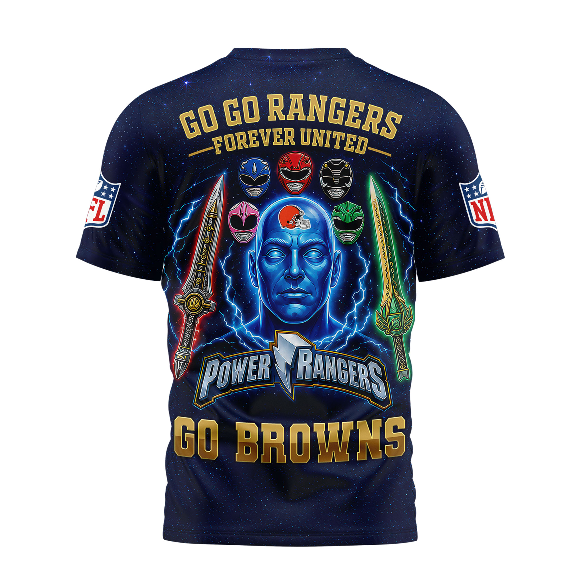Cleveland Browns x Premium NFL Go Go Rangers 3D Shirt TTH030601 - Image 3