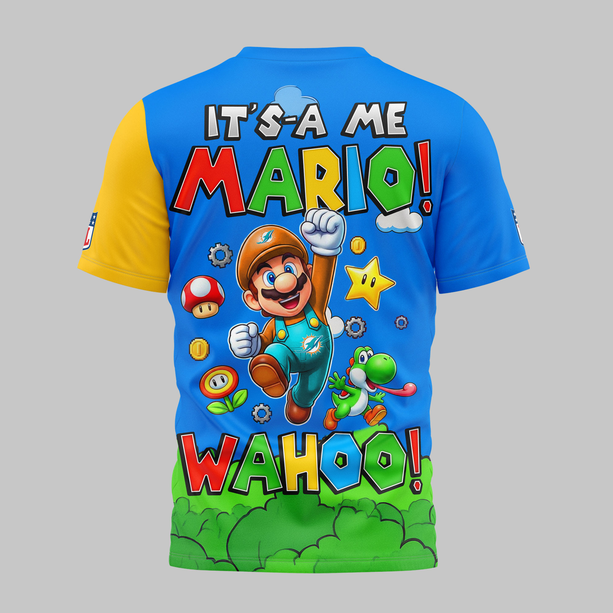 Miami Dolphins x Premium NFL Its a Me Mario 3D Shirt TTH030602 - Image 2