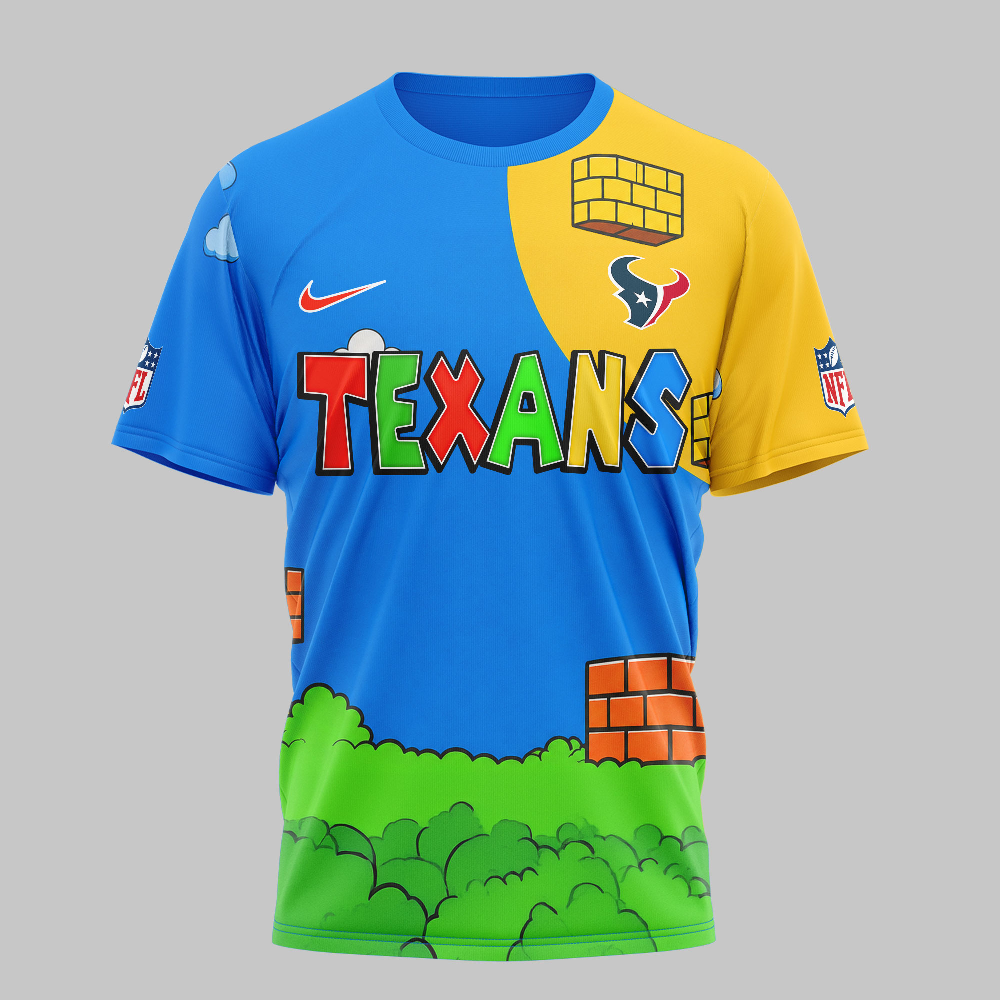 Houston Texans x Premium NFL Its a Me Mario 3D Shirt TTH030602 - Image 3