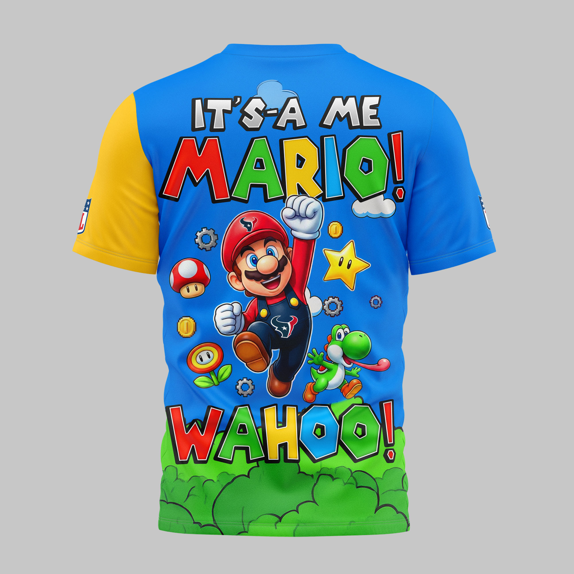 Houston Texans x Premium NFL Its a Me Mario 3D Shirt TTH030602 - Image 2