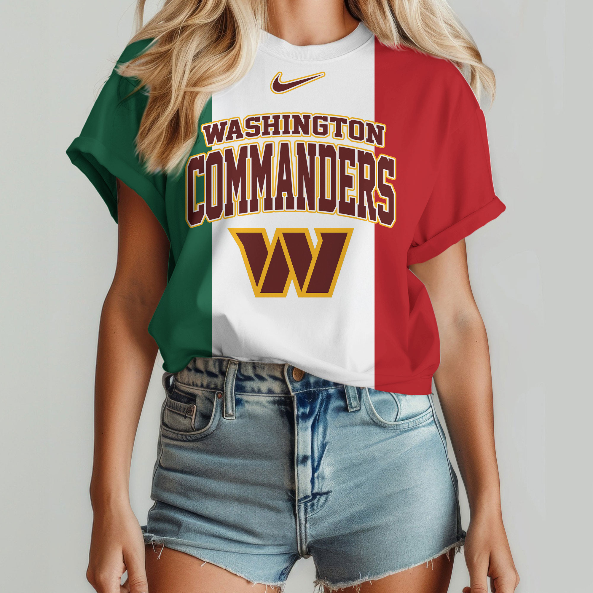 Washington Commanders x Premium NFL Mexican By Birth Women Shirt TTH030603 - Image 2