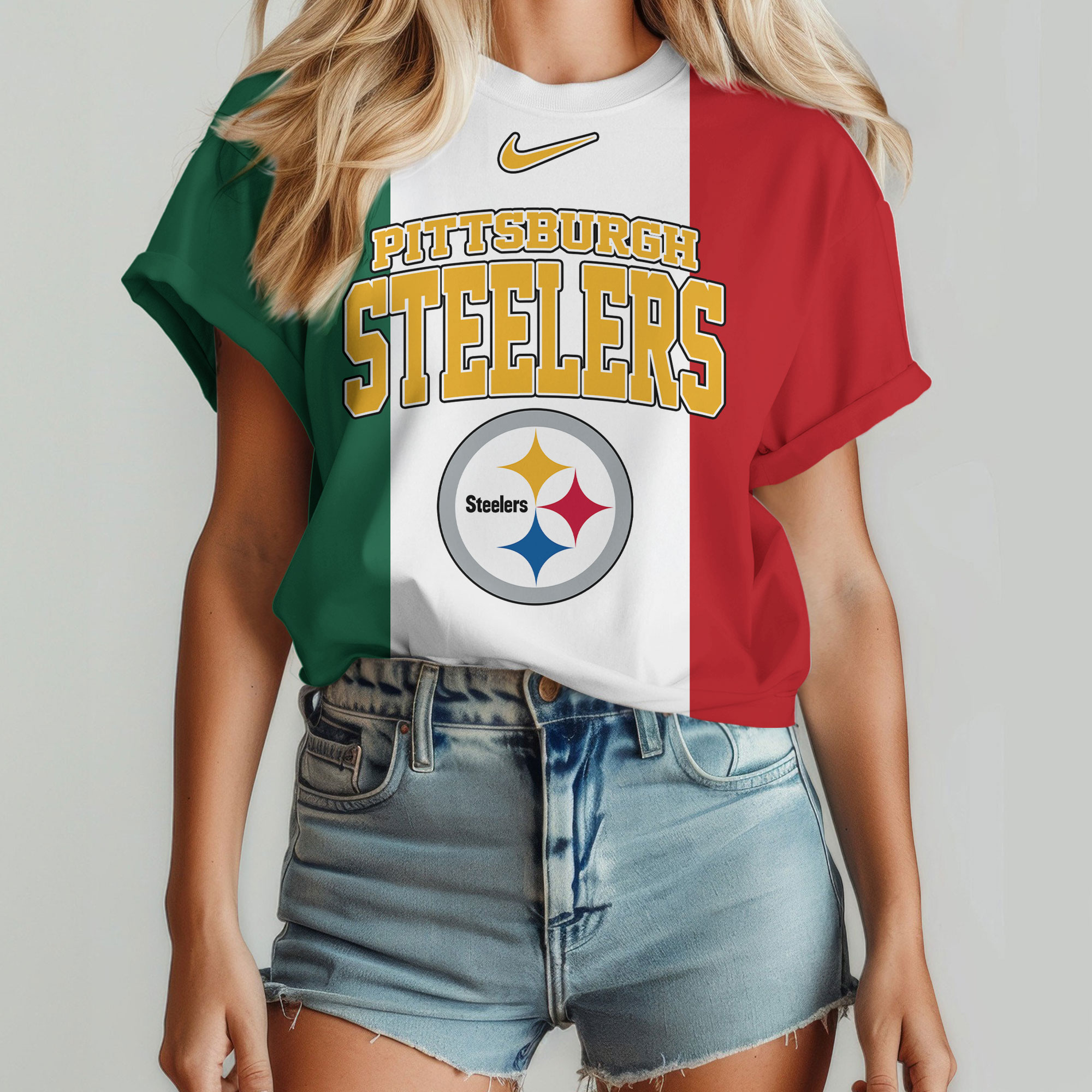 Pittsburgh Steelers x Premium NFL Mexican By Birth Women Shirt TTH030603 - Image 2