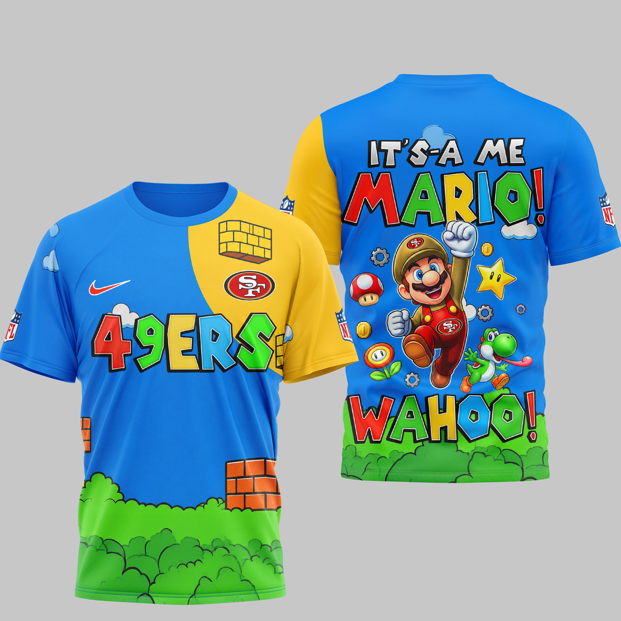 San Francisco 49ers x Premium NFL Its a Me Mario 3D Shirt TTH030602