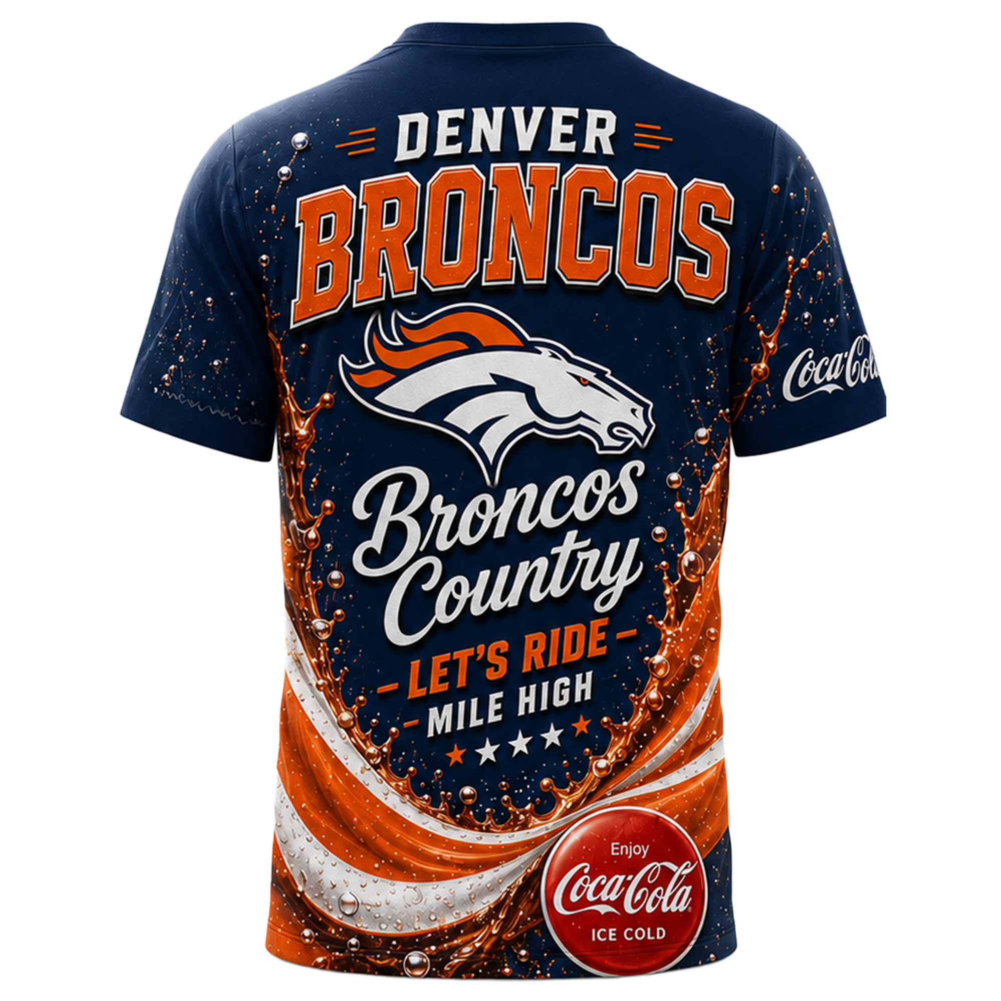Denver Broncos x Premium NFL Coca Cola Summer 3D Shirt TTH030604 - Image 2