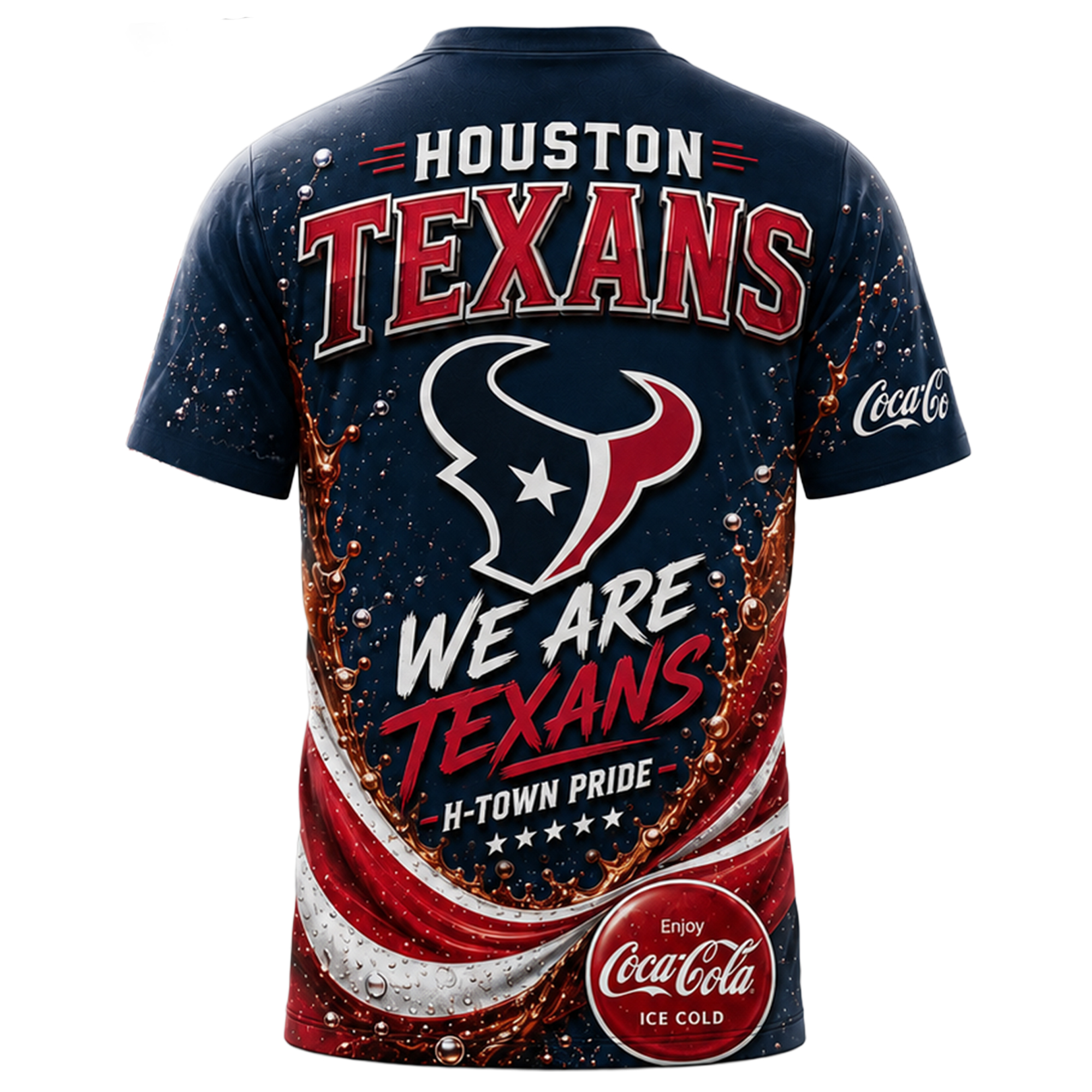 Houston Texans x Premium NFL Coca Cola Summer 3D Shirt TTH030604 - Image 2