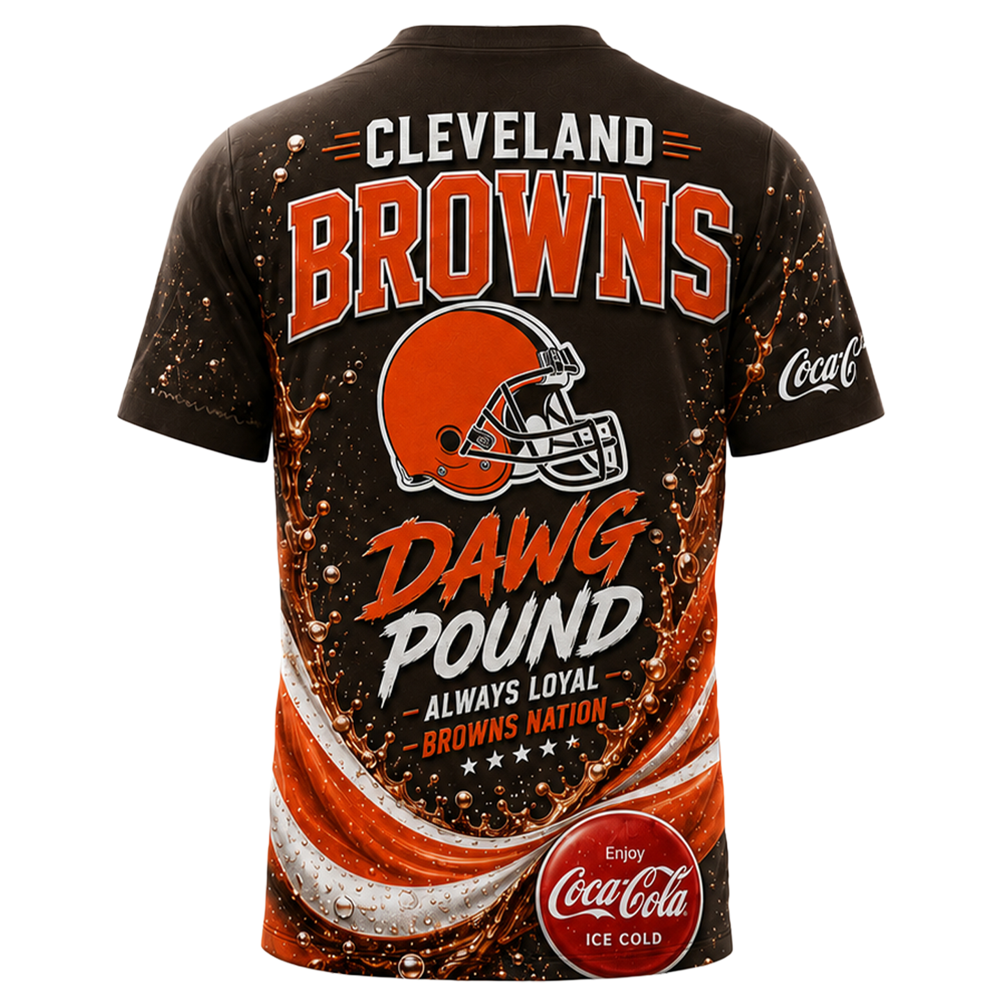 Cleveland Browns x Premium NFL Coca Cola Summer 3D Shirt TTH030604 - Image 2
