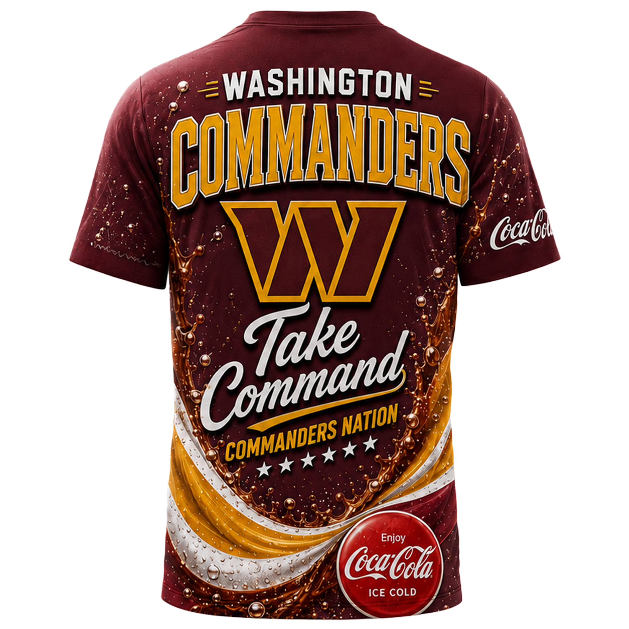 Washington Commanders x Premium NFL Coca Cola Summer 3D Shirt TTH030604 - Image 2