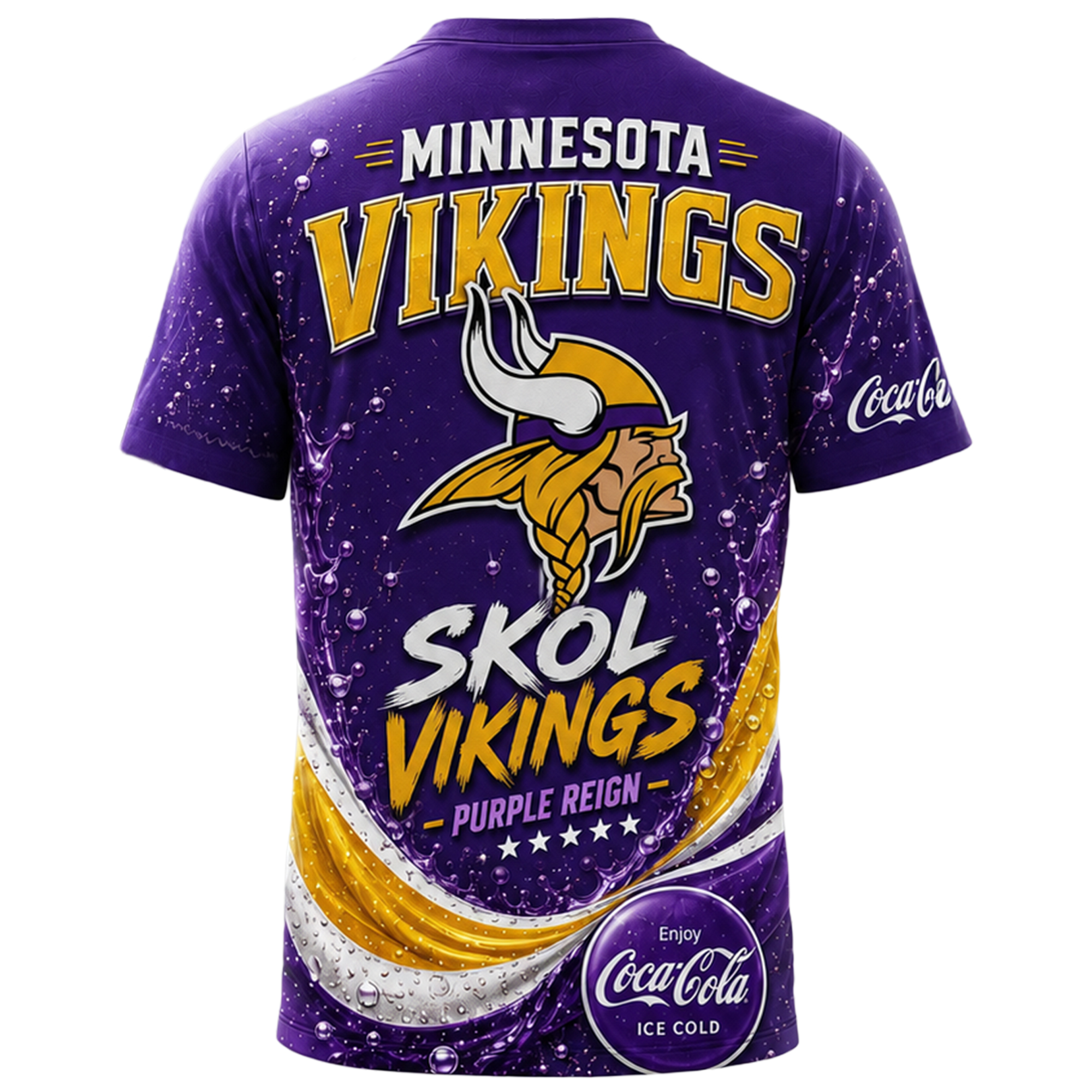Minnesota Vikings x Premium NFL Coca Cola Summer 3D Shirt TTH030604 - Image 2