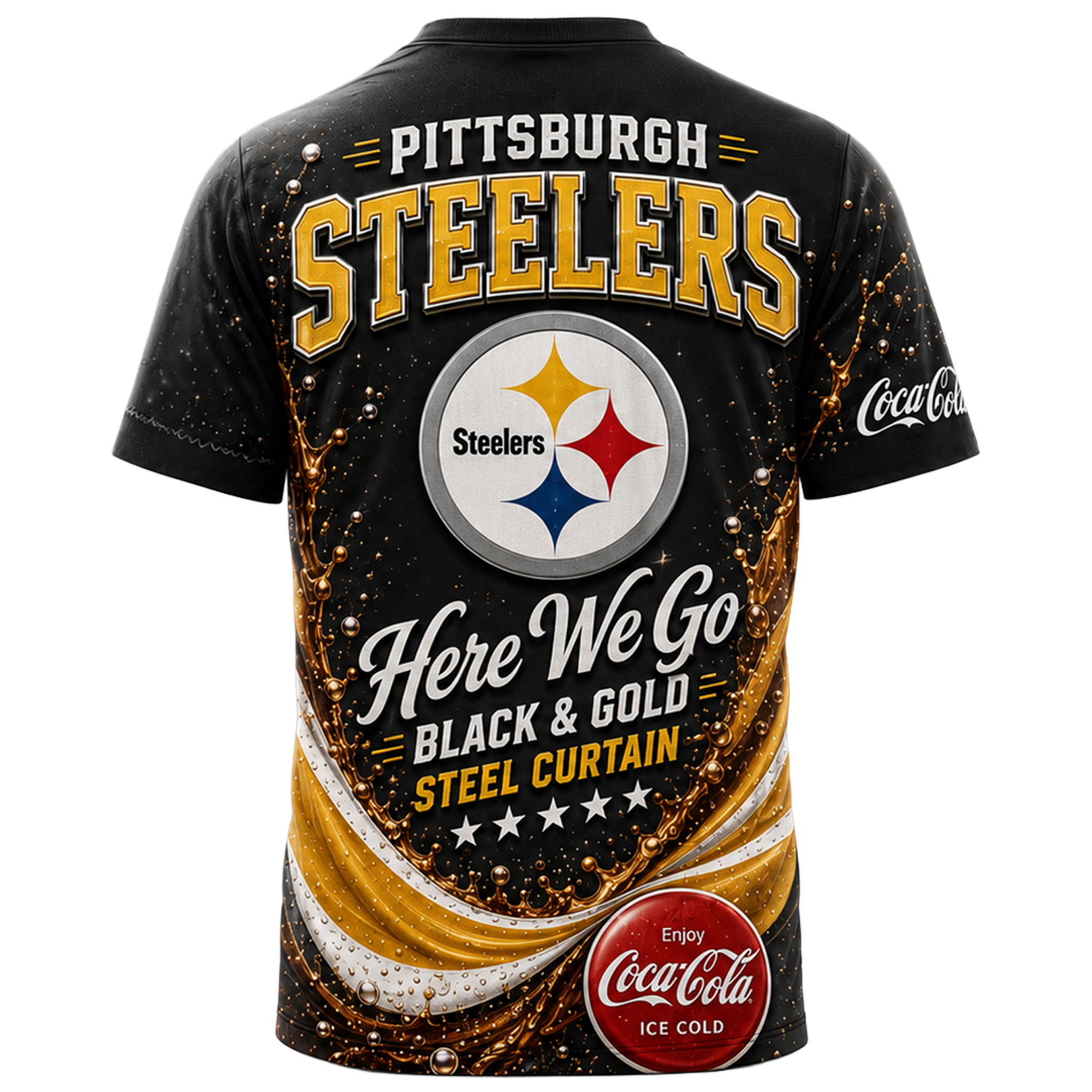 Pittsburgh Steelers x Premium NFL Coca Cola Summer 3D Shirt TTH030604 - Image 2