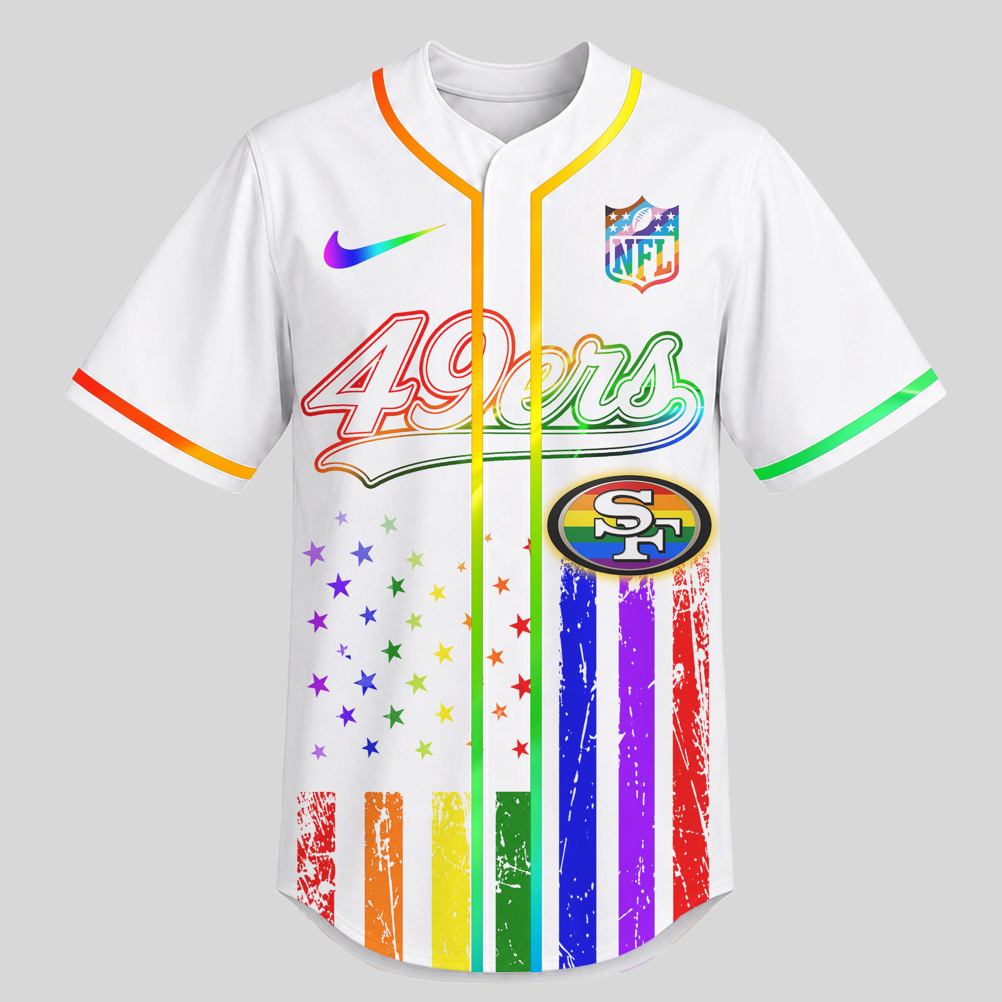 San Francisco 49ers x Premium NFL Pride Love Limited Edition Baseball Jersey TTH040606