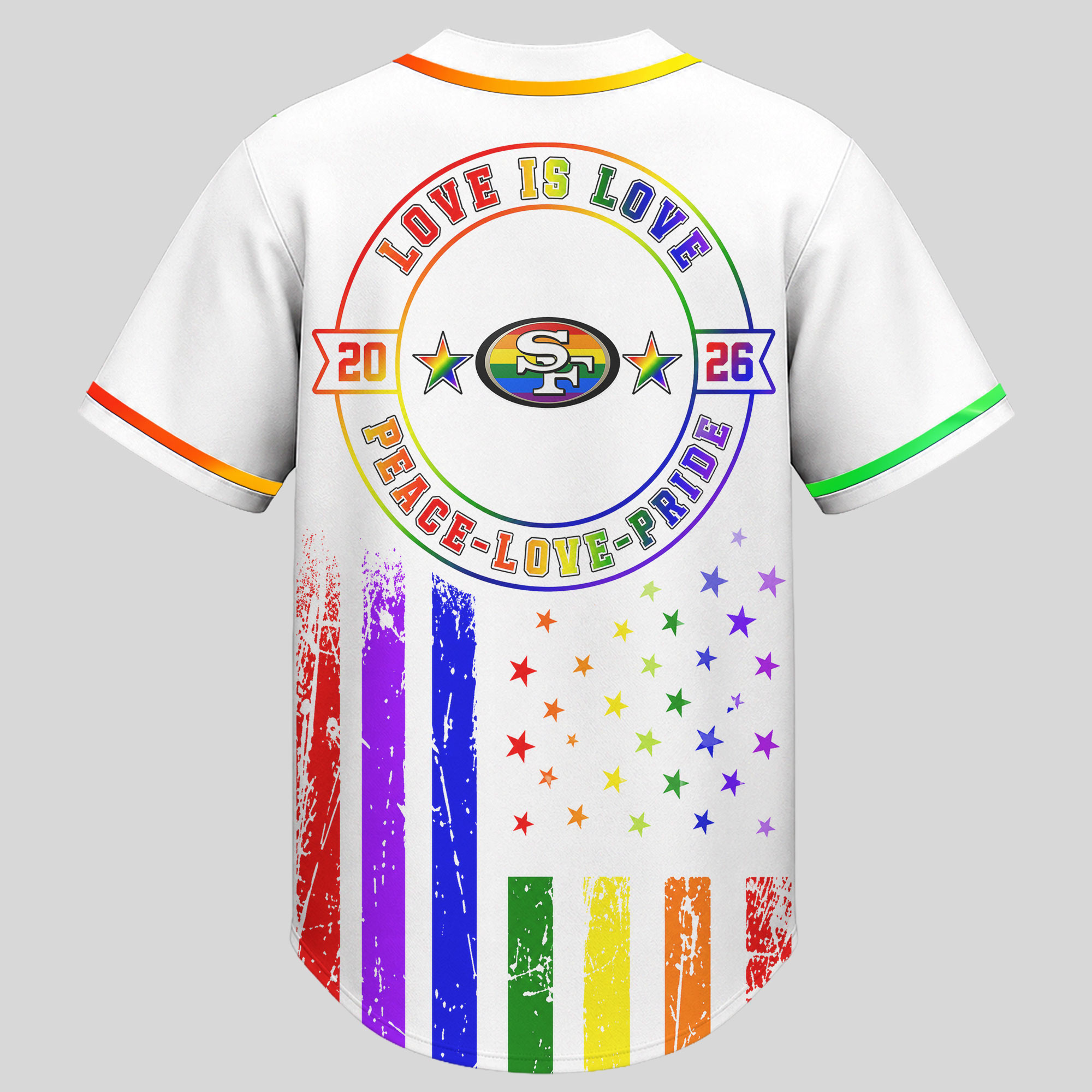 San Francisco 49ers x Premium NFL Pride Love Limited Edition Baseball Jersey TTH040606 - Image 2