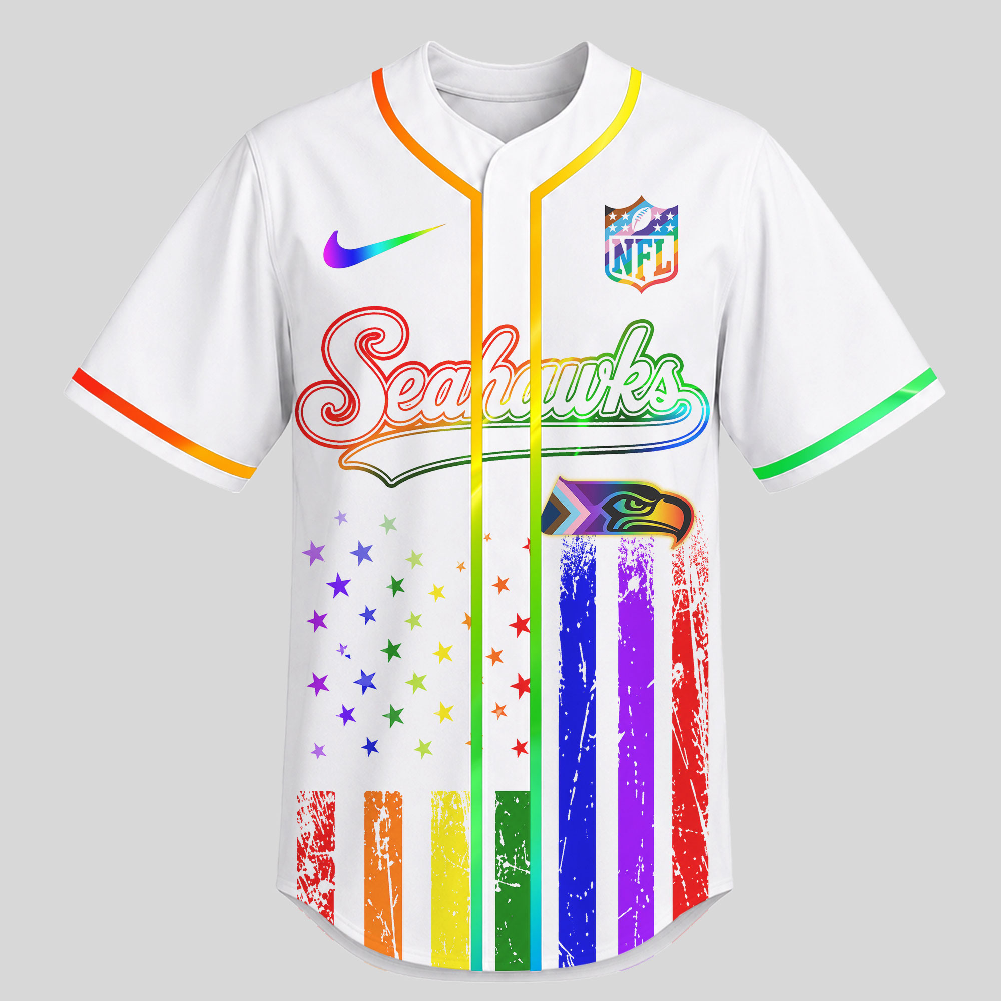 Seattle Seahawks x Premium NFL Pride Love Limited Edition Baseball Jersey TTH040606