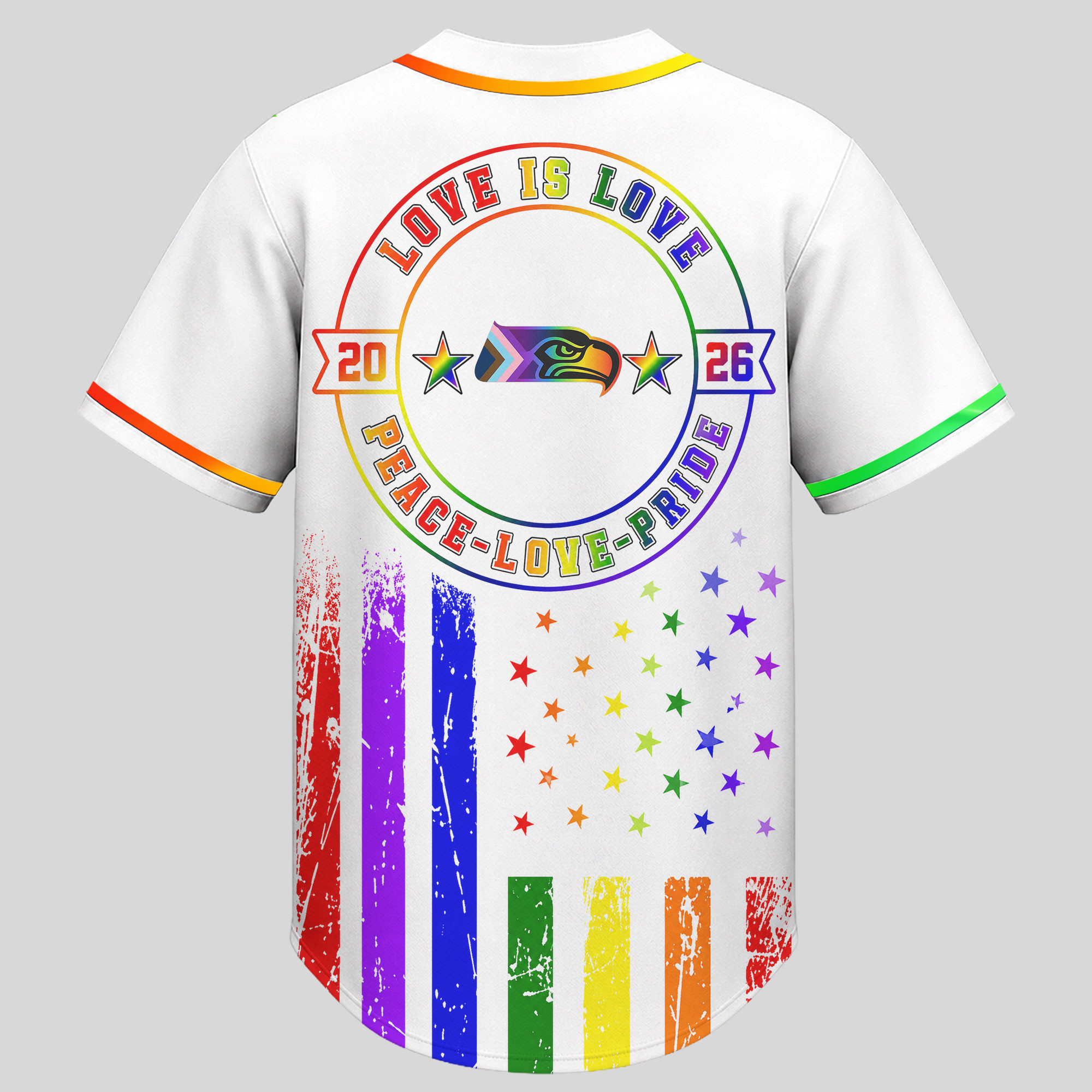 Seattle Seahawks x Premium NFL Pride Love Limited Edition Baseball Jersey TTH040606 - Image 2