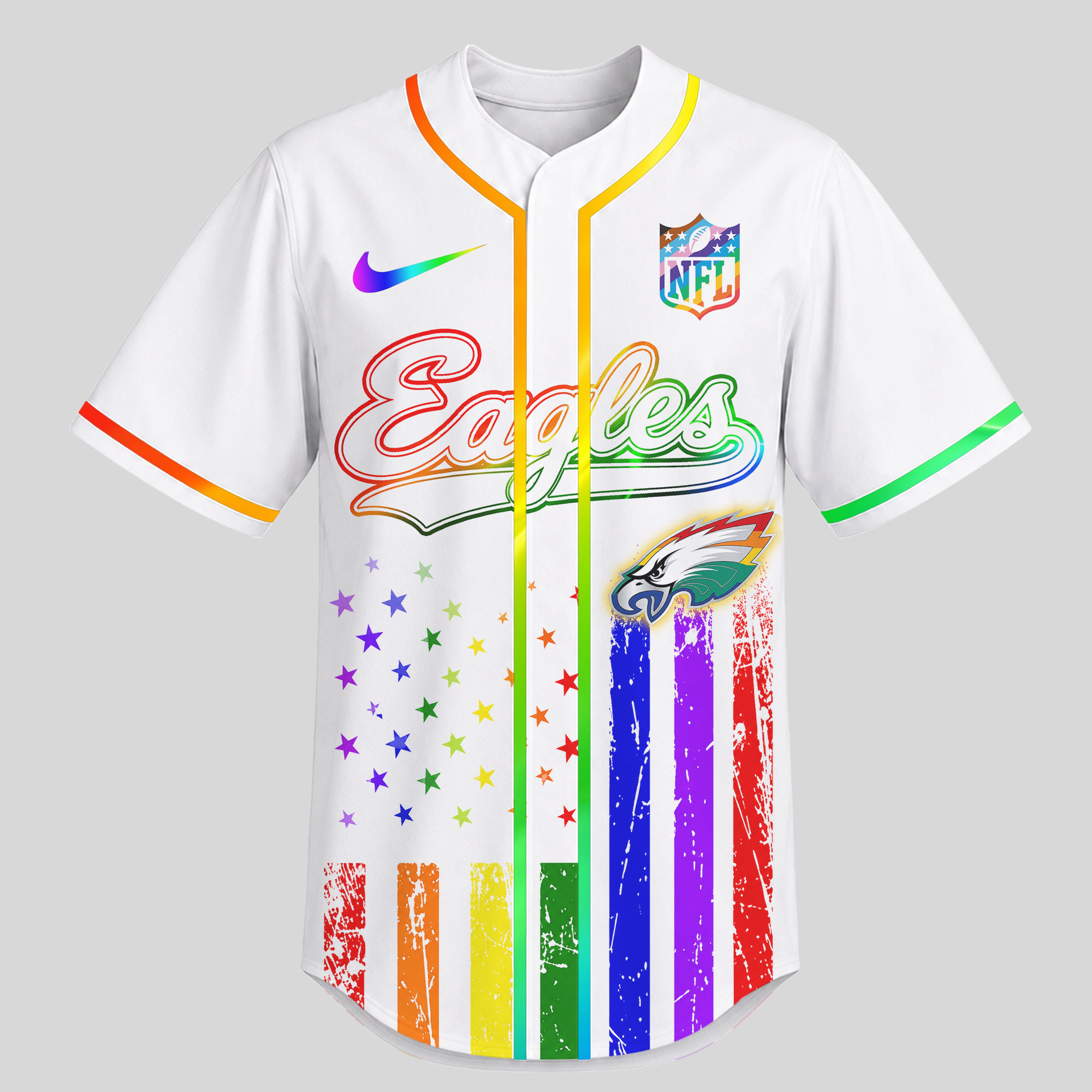 Philadelphia Eagles x Premium NFL Pride Love Limited Edition Baseball Jersey TTH040606