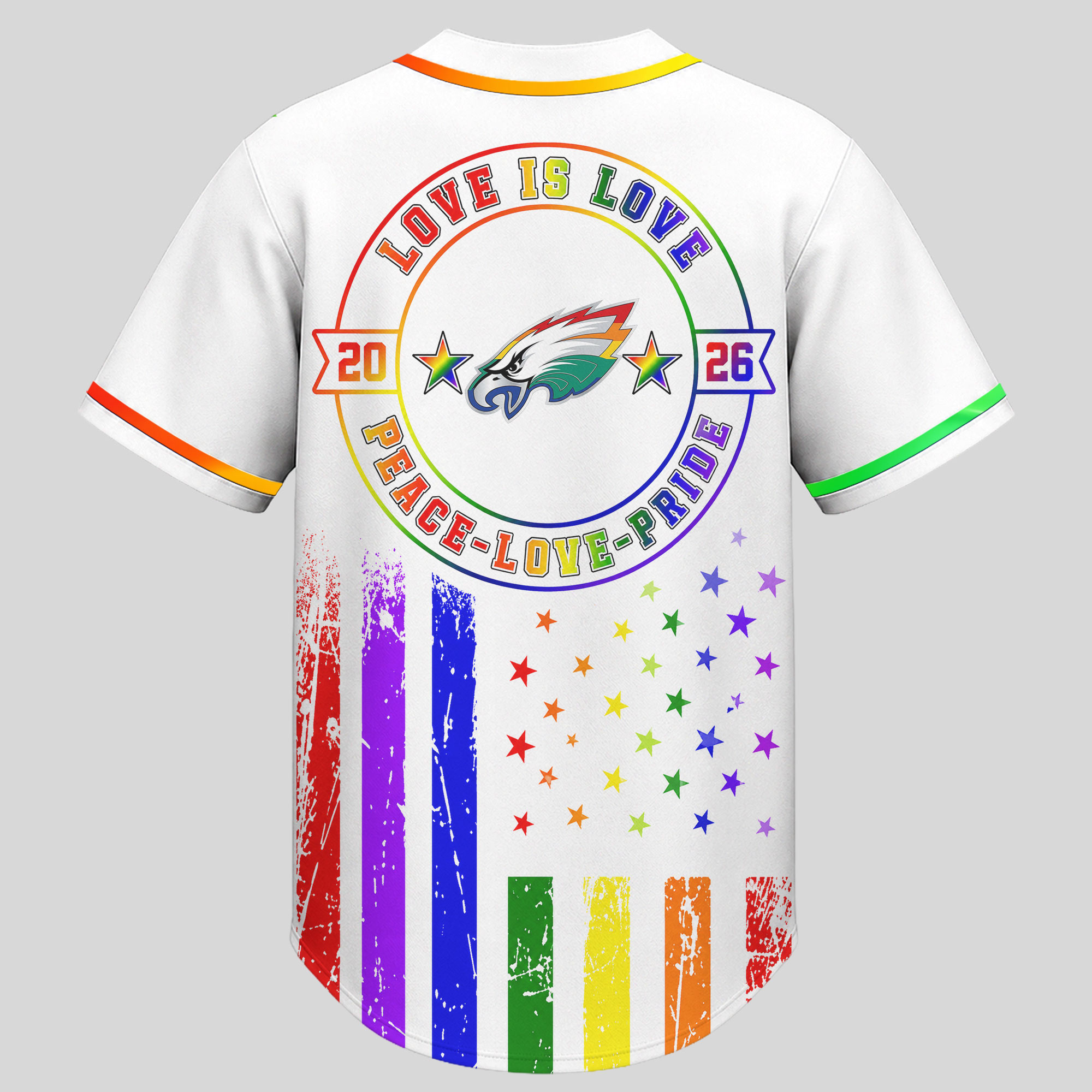 Philadelphia Eagles x Premium NFL Pride Love Limited Edition Baseball Jersey TTH040606 - Image 2