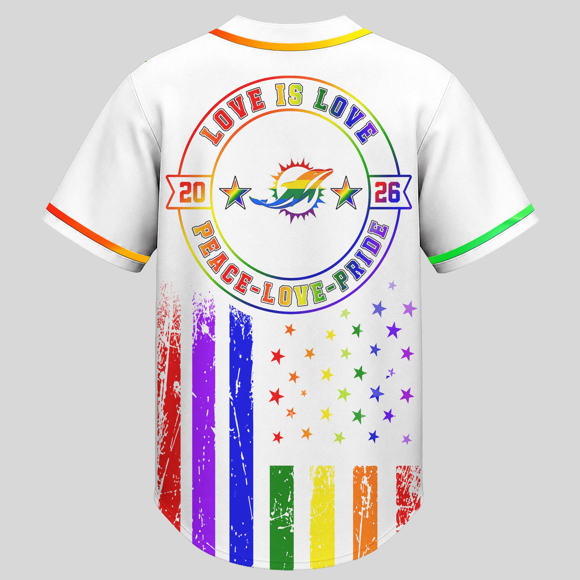 Miami Dolphins x Premium NFL Pride Love Limited Edition Baseball Jersey TTH040606 - Image 2