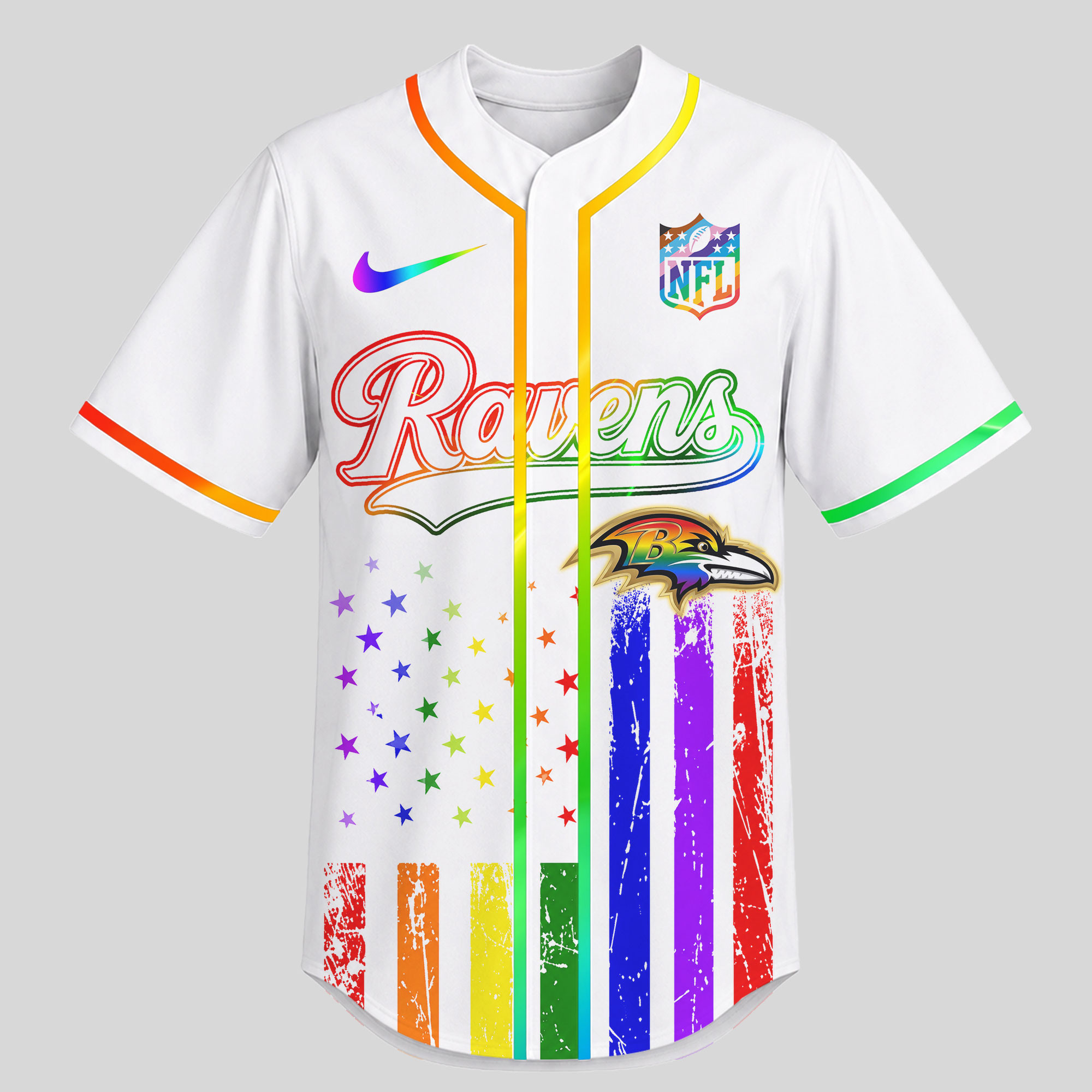 Baltimore Ravens x Premium NFL Pride Love Limited Edition Baseball Jersey TTH040606