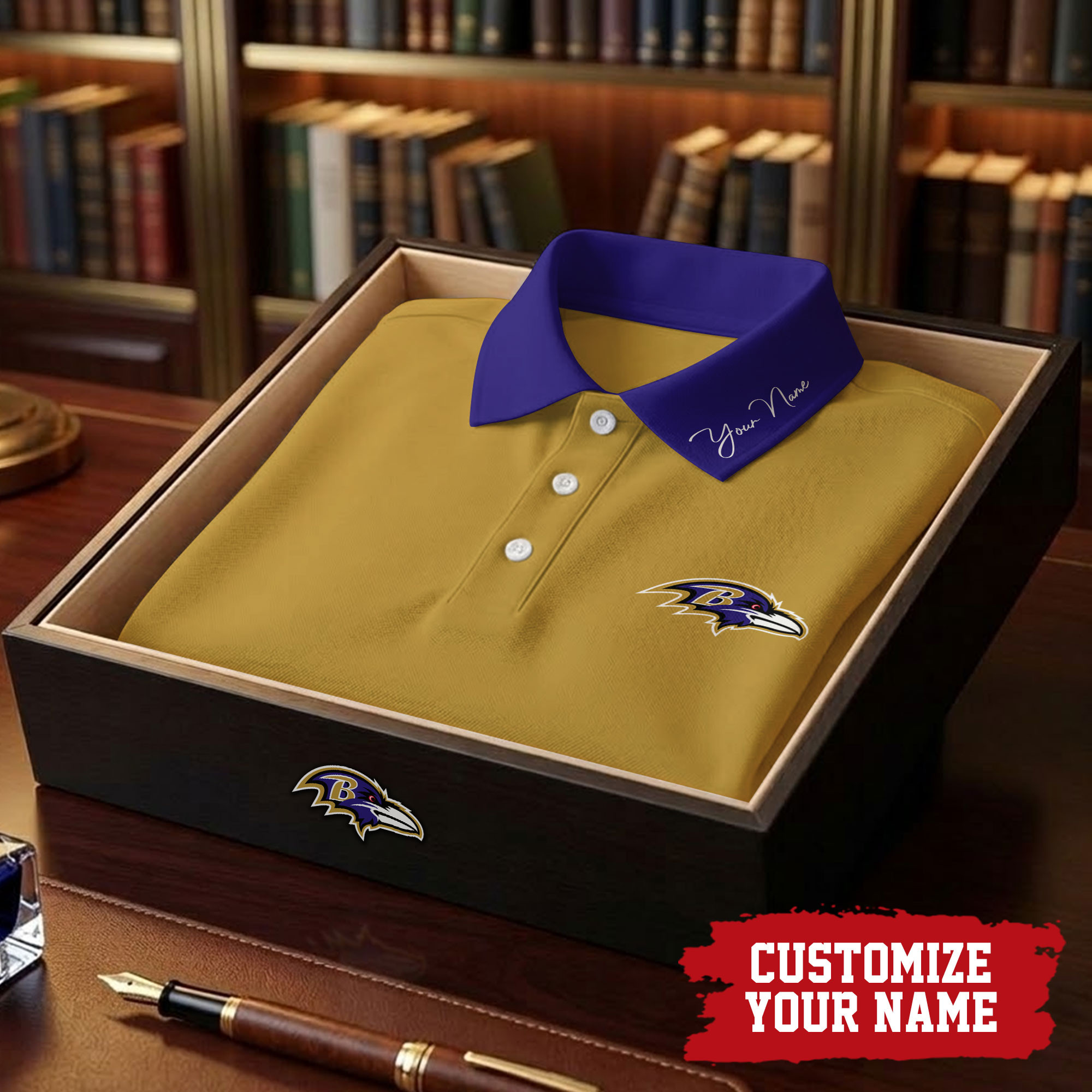 Baltimore Ravens x Premium NFL Touchdown Custom Polo Shirt TTH040605 - Image 3