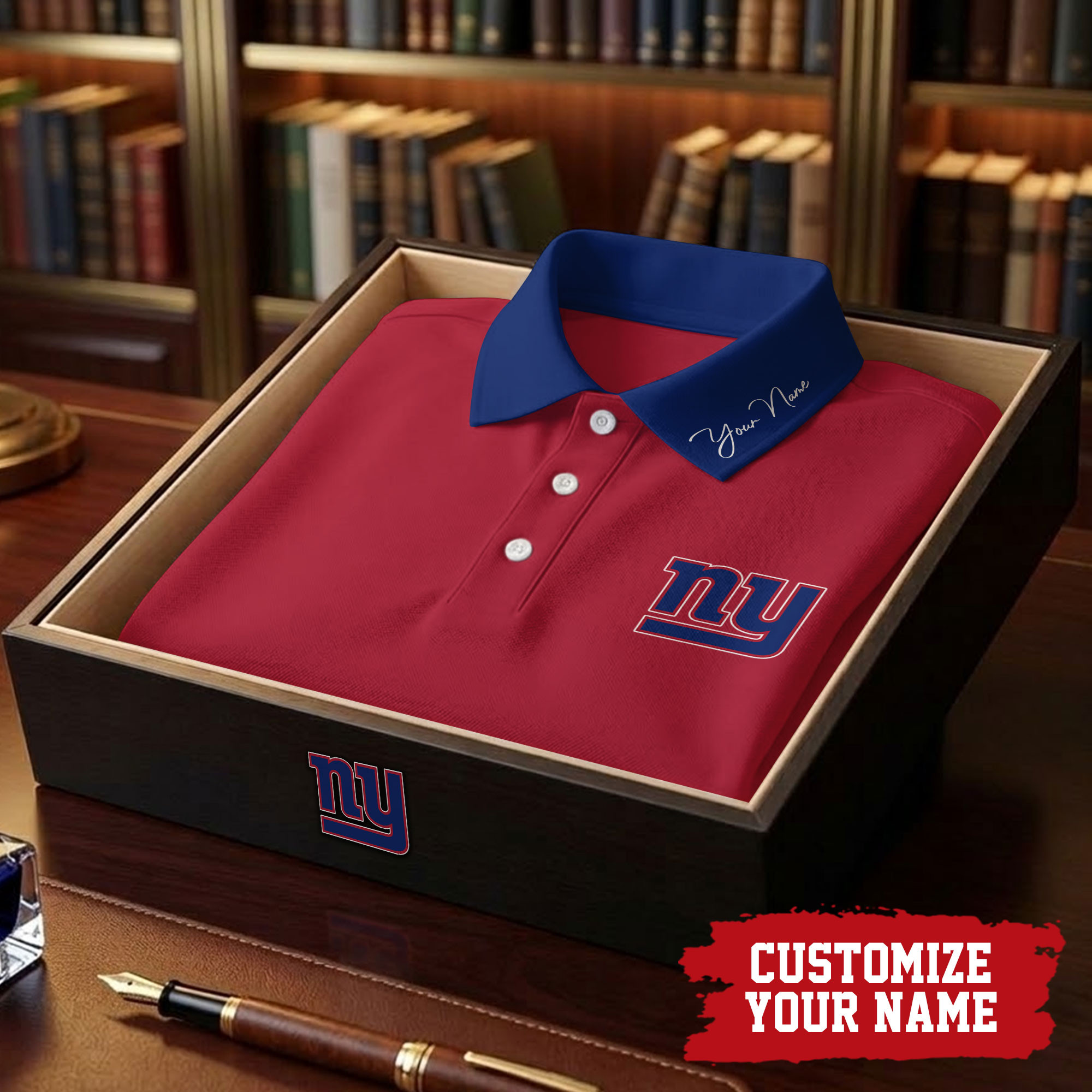 New York Giants x Premium NFL Touchdown Custom Polo Shirt TTH040605 - Image 3