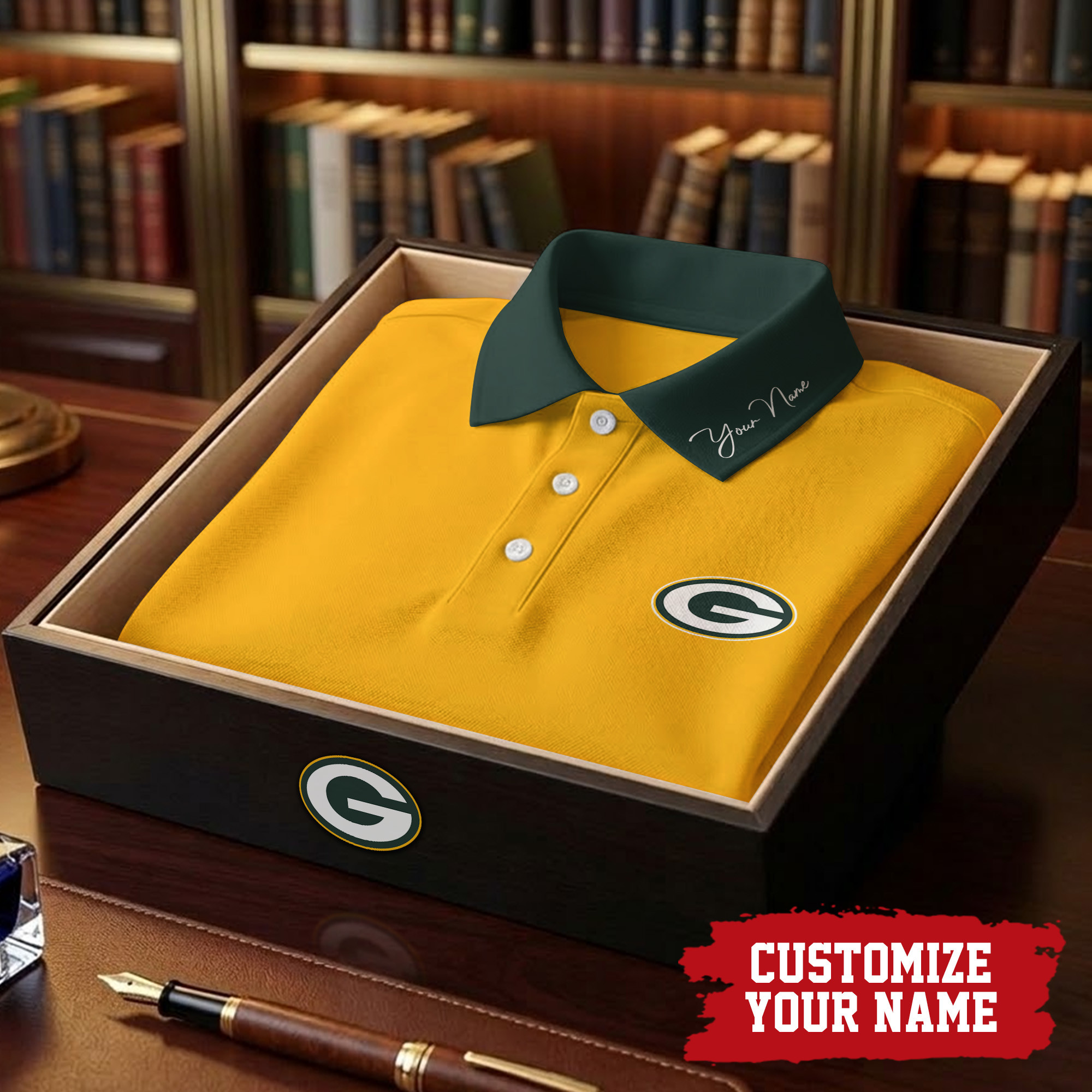 Green Bay Packers x Premium NFL Touchdown Custom Polo Shirt TTH040605 - Image 3