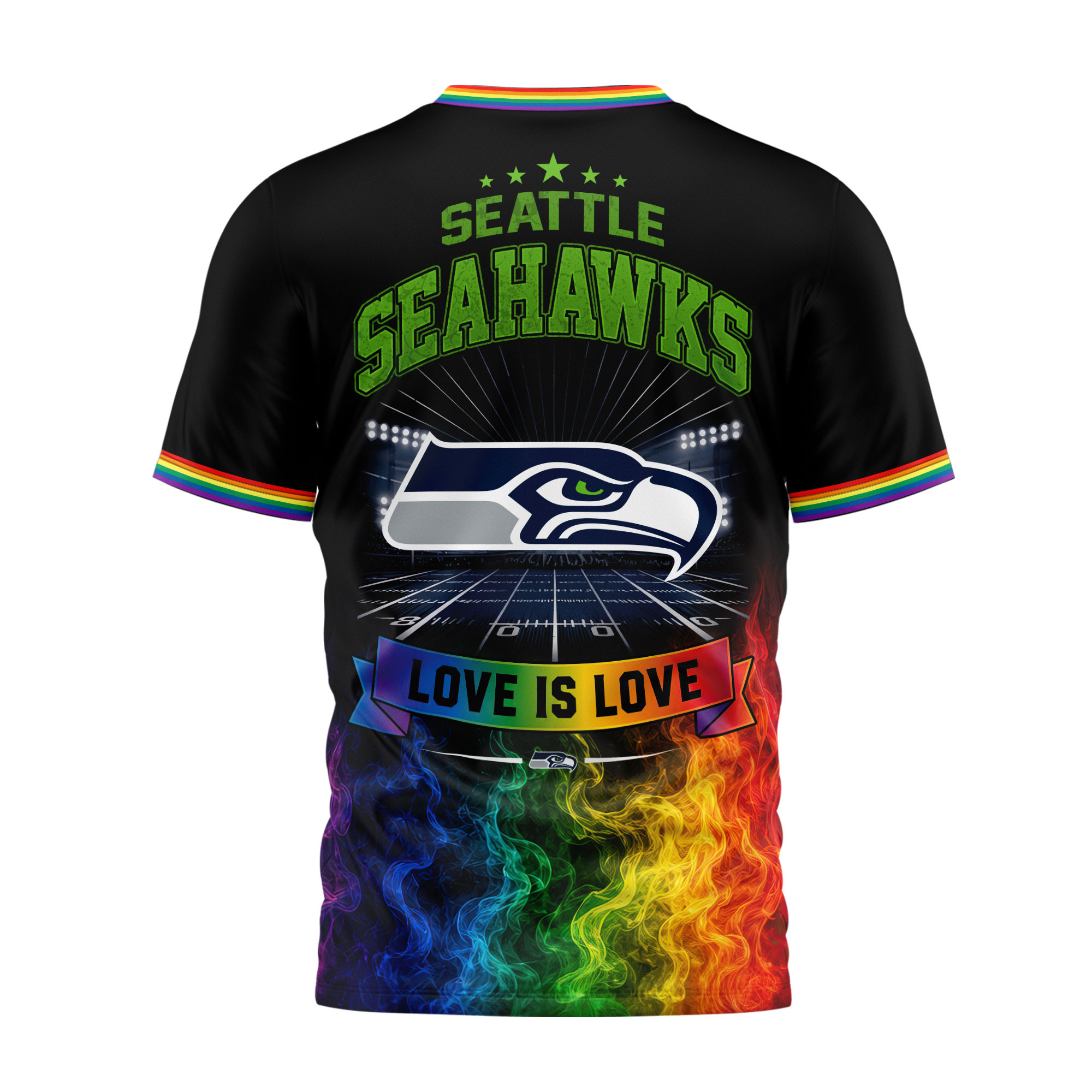 Seattle Seahawks x Premium NFL Love Is Love 3D Shirt TTH060605 - Image 2