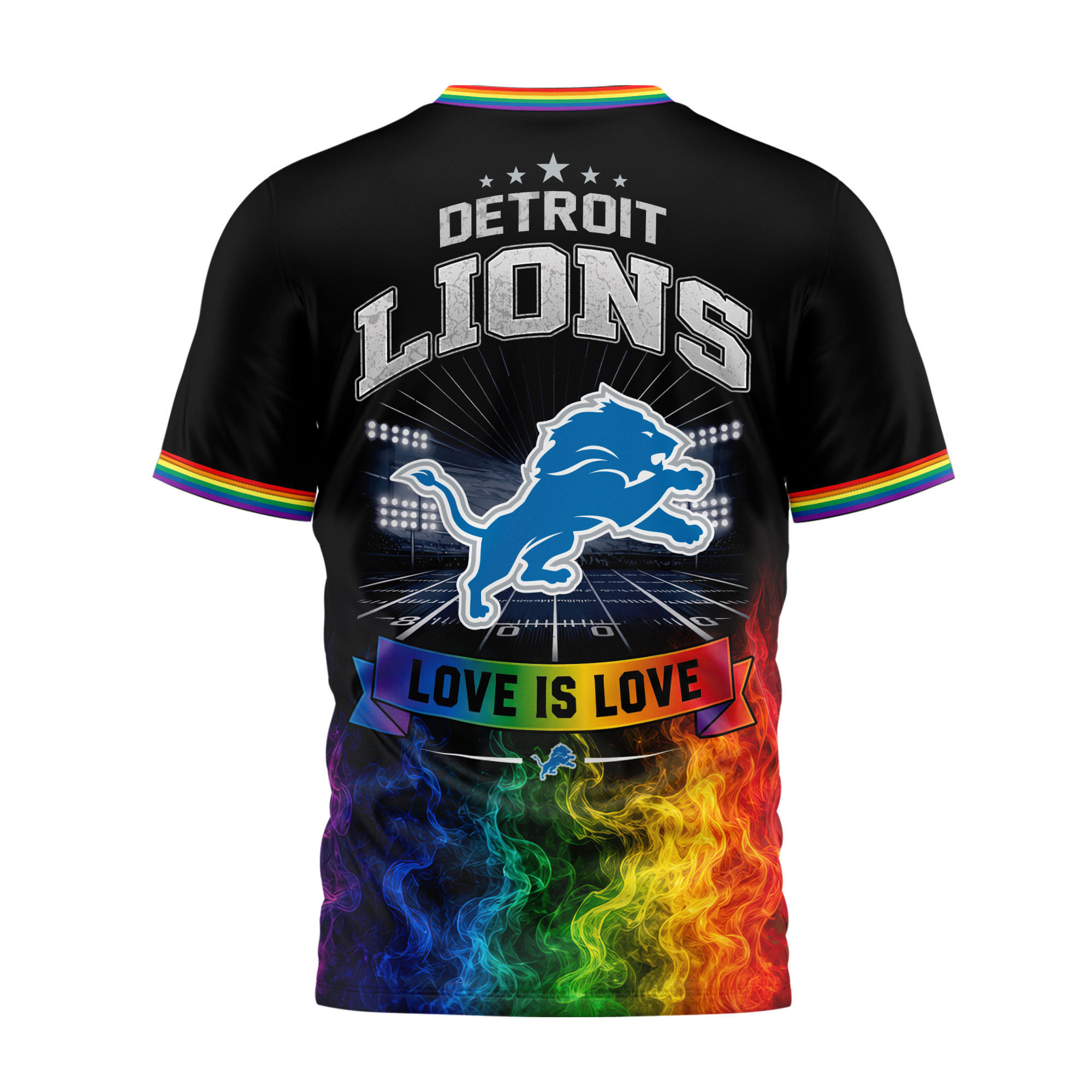Detroit Lions x Premium NFL Love Is Love 3D Shirt TTH060605 - Image 2