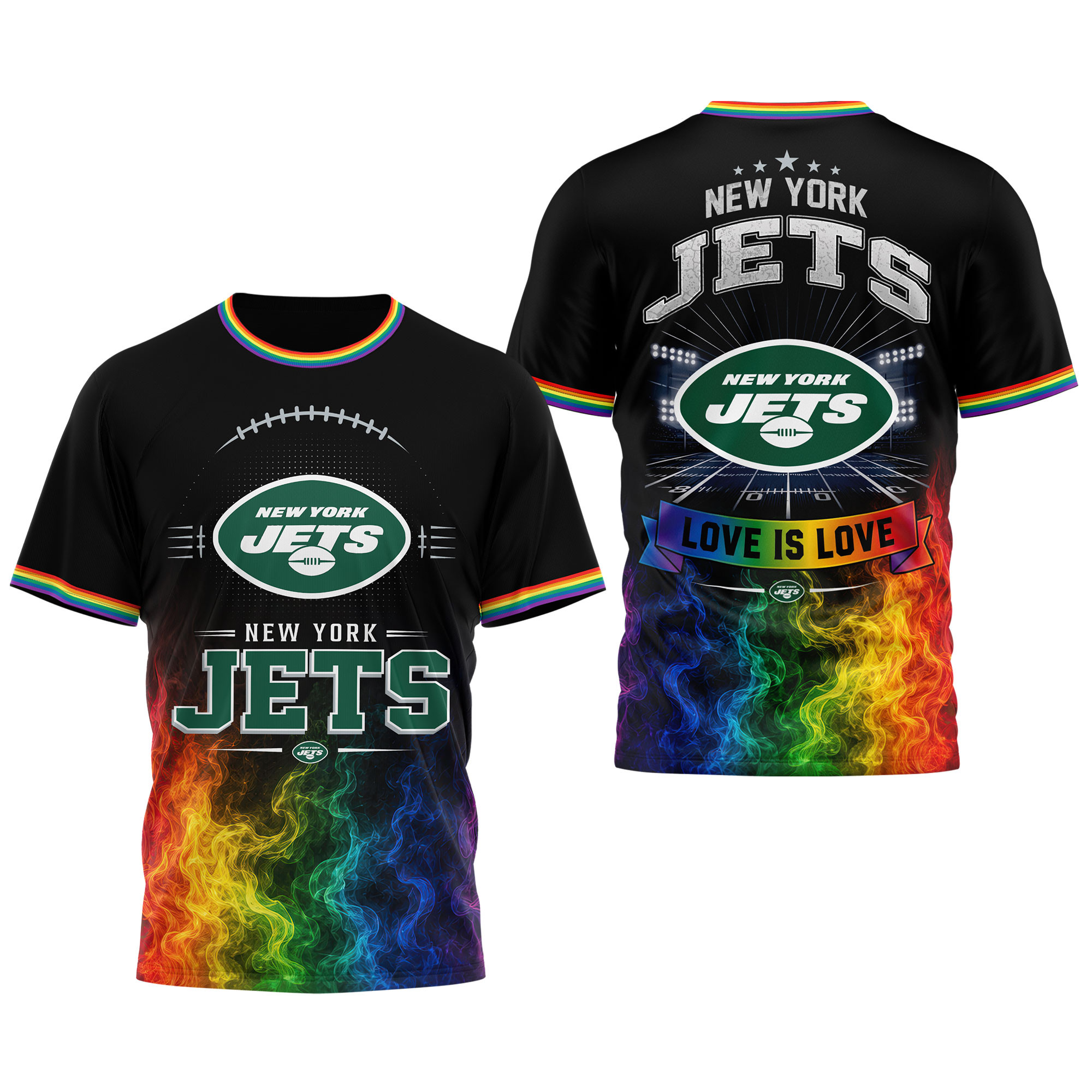 New York Jets x Premium NFL Love Is Love 3D Shirt TTH060605 - Image 3