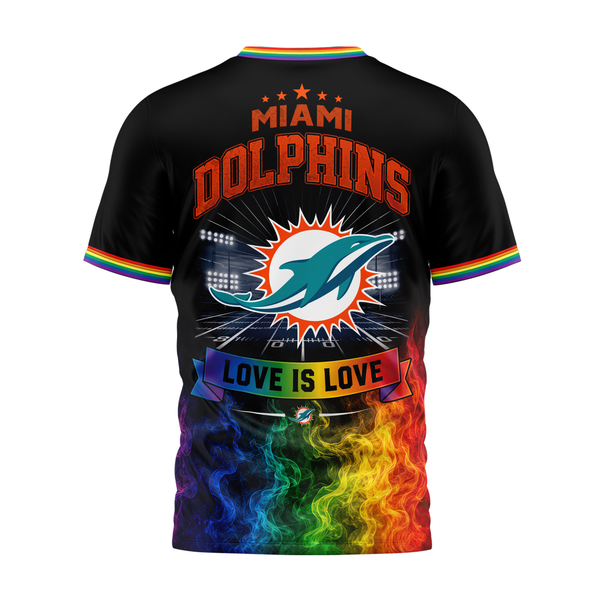 Miami Dolphins x Premium NFL Love Is Love 3D Shirt TTH060605 - Image 2
