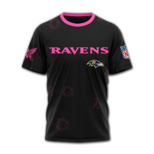 Baltimore Ravens x Premium NFL Hope Pink Ribbon 3D Shirt TTH060607