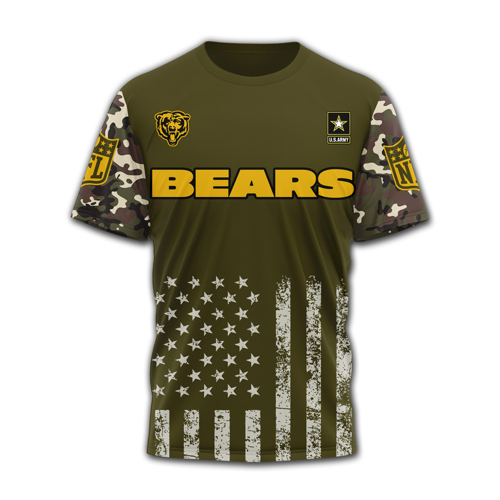 Chicago Bears x Premium NFL Military Pride 3D Shirt TTH060609