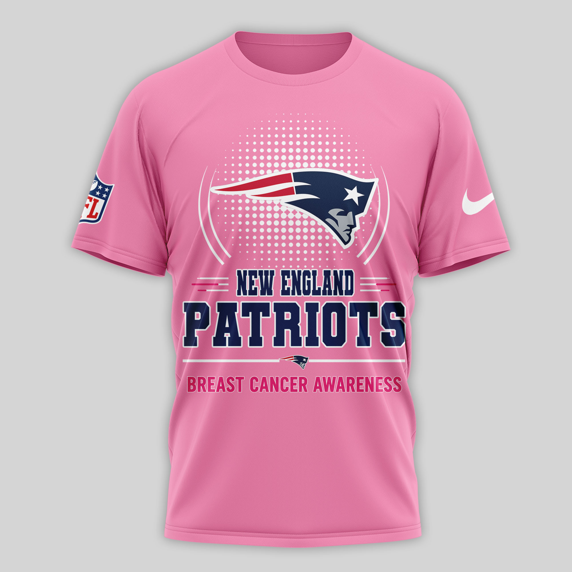 New England Patriots x Premium NFL Tackle Breast Cancer Awareness 3D Shirt TTH060608