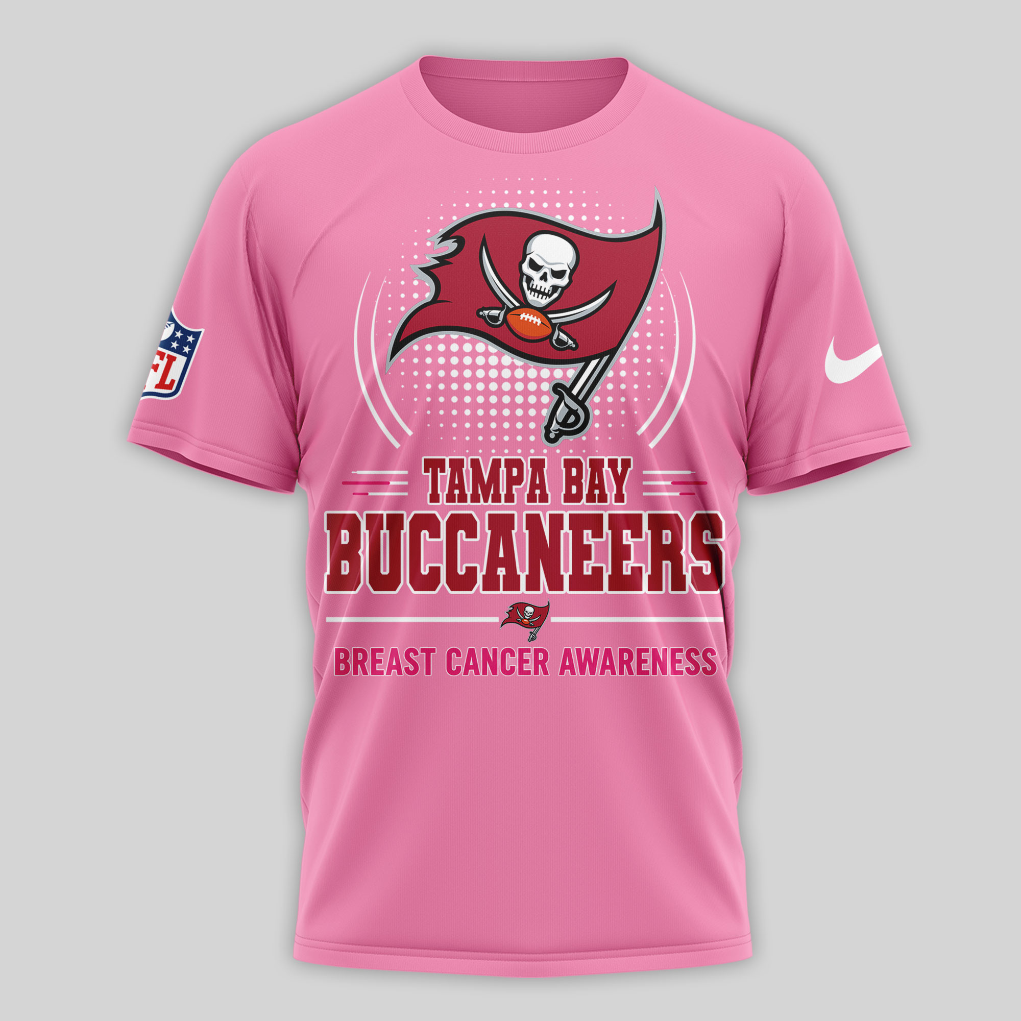 Tampa Bay Buccaneers x Premium NFL Tackle Breast Cancer Awareness 3D Shirt TTH060608