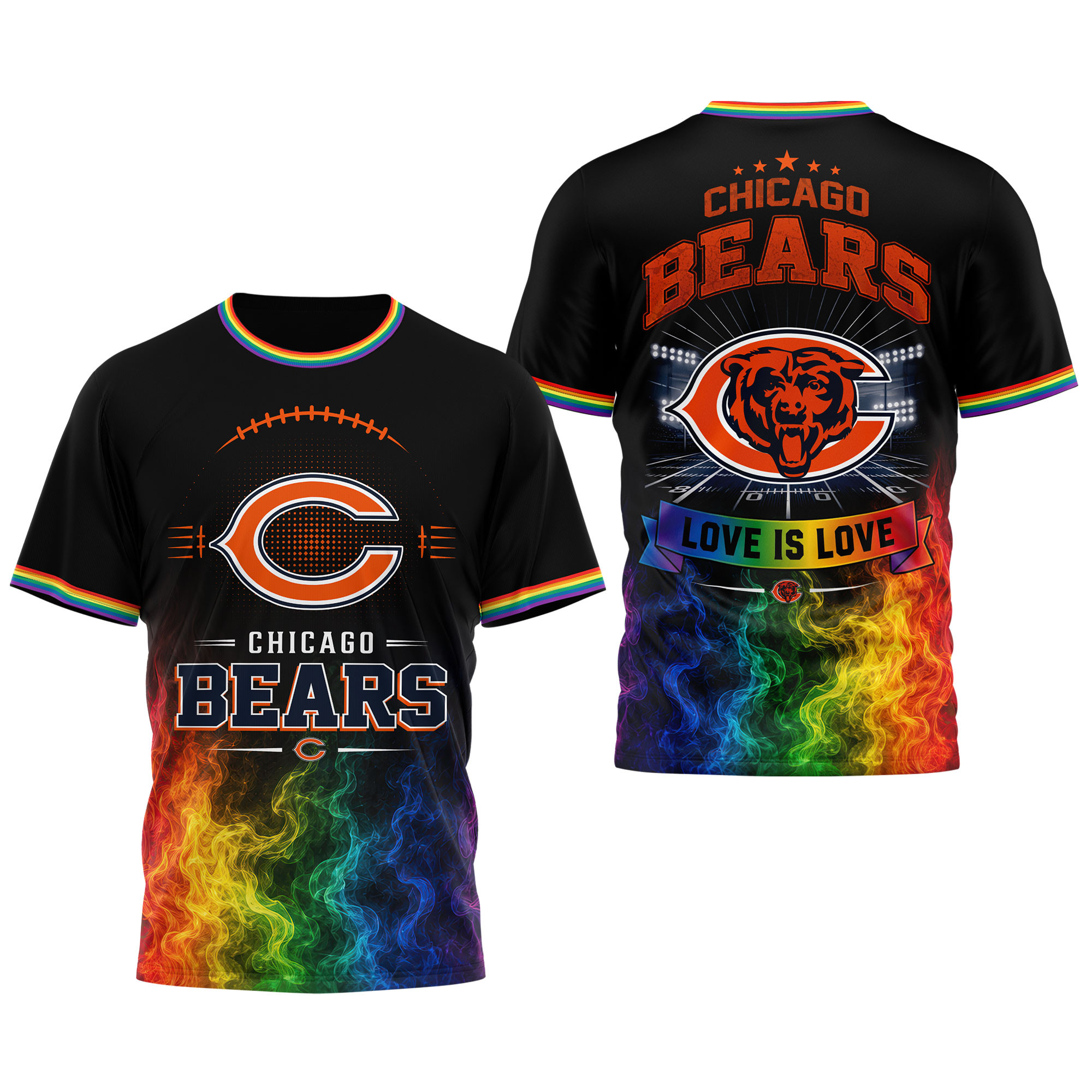 Chicago Bears x Premium NFL Love Is Love 3D Shirt TTH060605 - Image 3