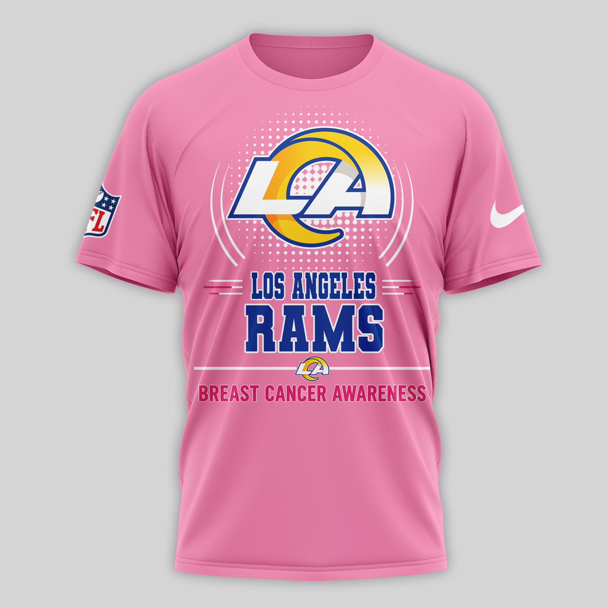 Los Angeles Rams x Premium NFL Tackle Breast Cancer Awareness 3D Shirt TTH060608
